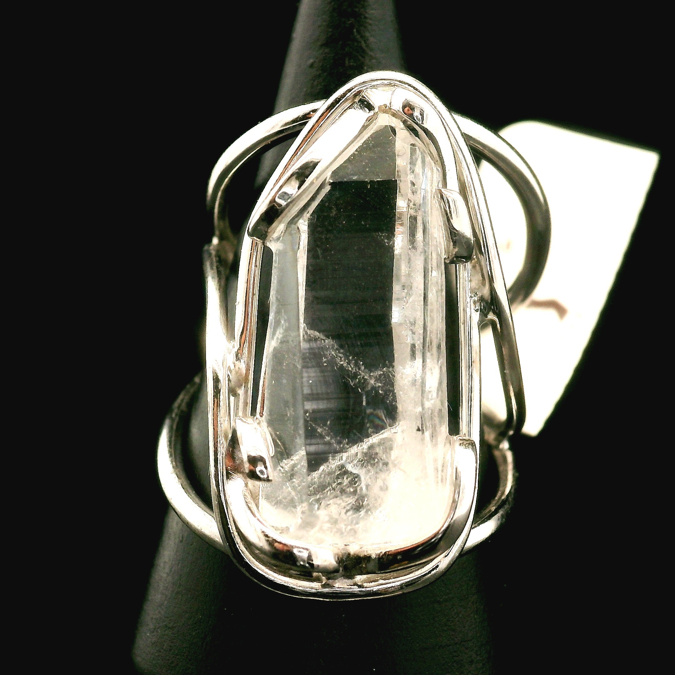 Lemurian Quartz Cuff Ring .925 Silver for Healing, Intention Setting and Manifesting your Desires