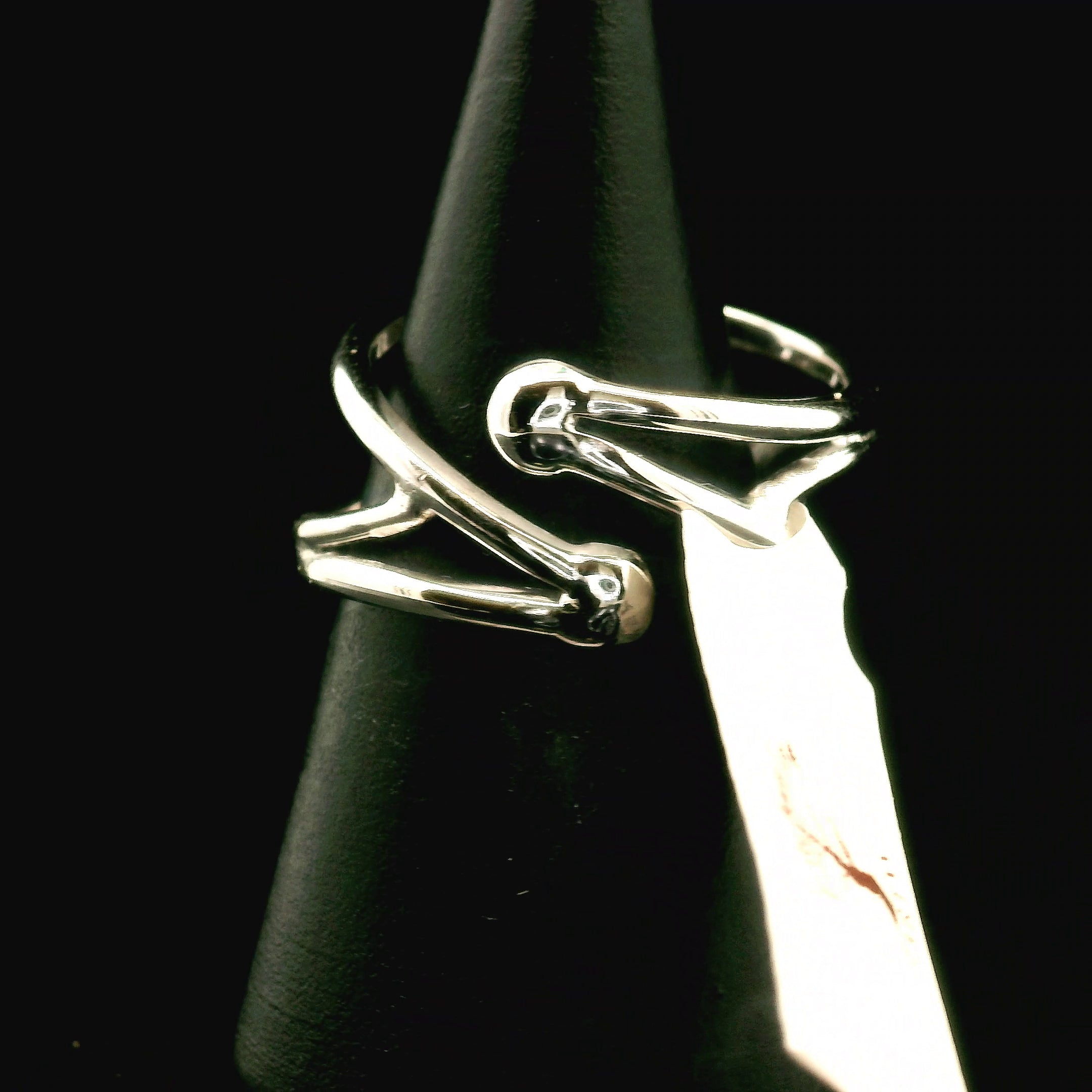 Howlite Faceted Cuff Ring .925 Silver for Awareness, Calmness and Wisdom