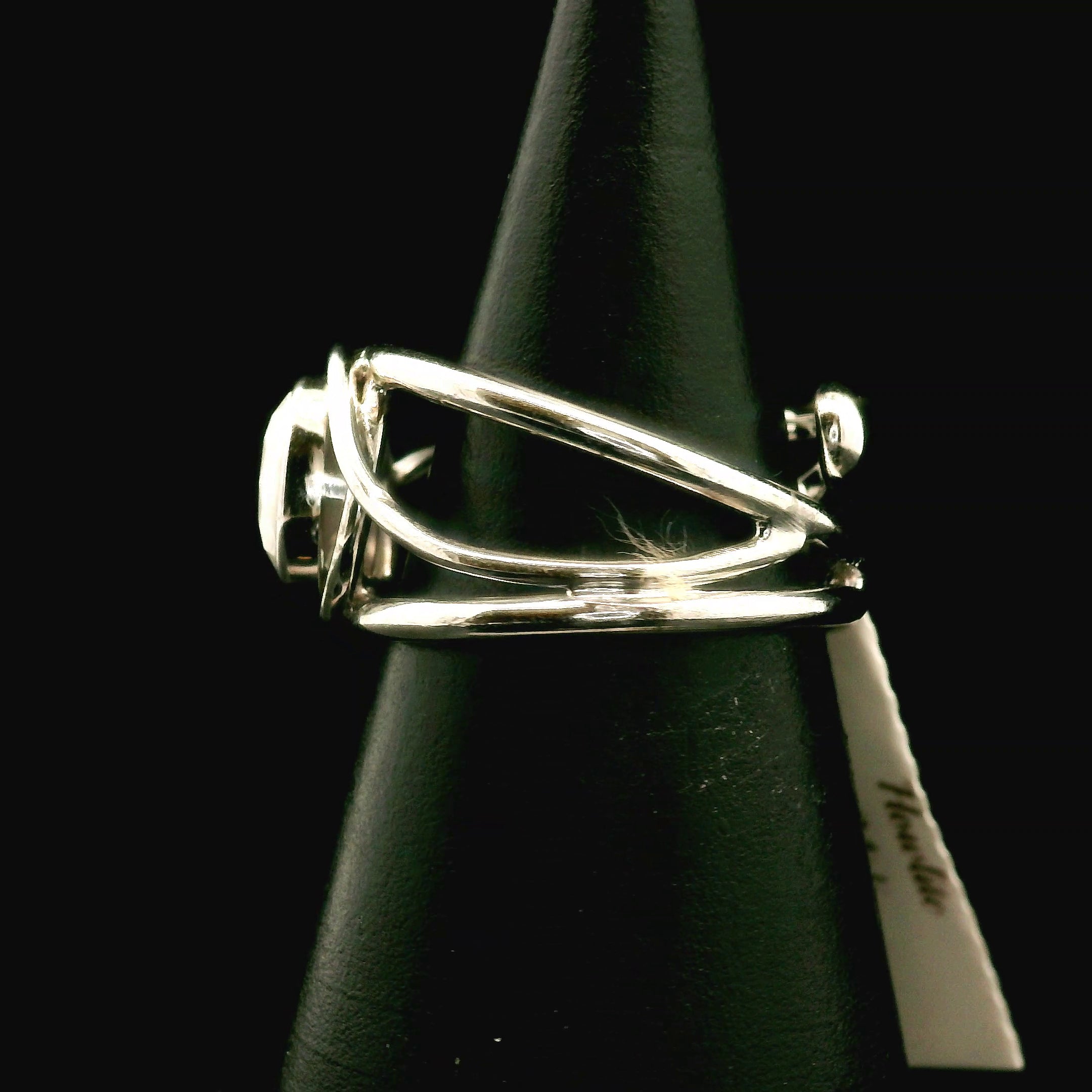 Howlite Faceted Midi Cuff Ring .925 Silver for Awareness, Calmness and Wisdom