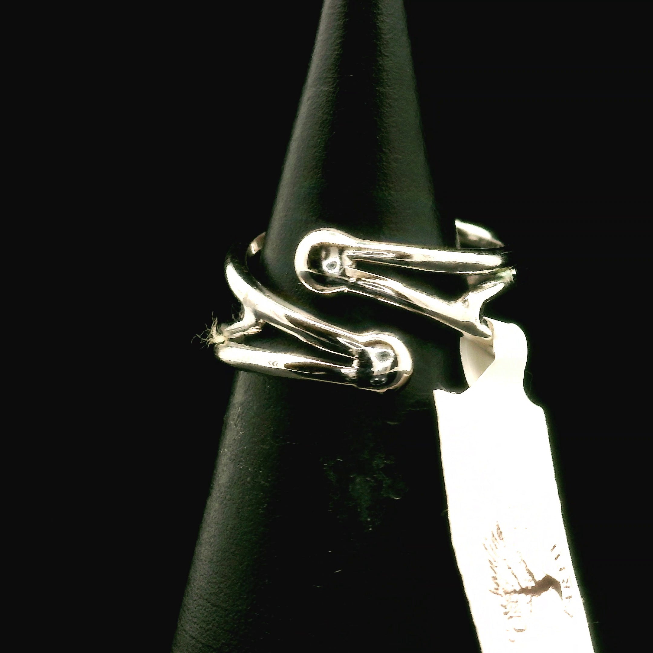 Howlite Faceted Midi Cuff Ring .925 Silver for Awareness, Calmness and Wisdom