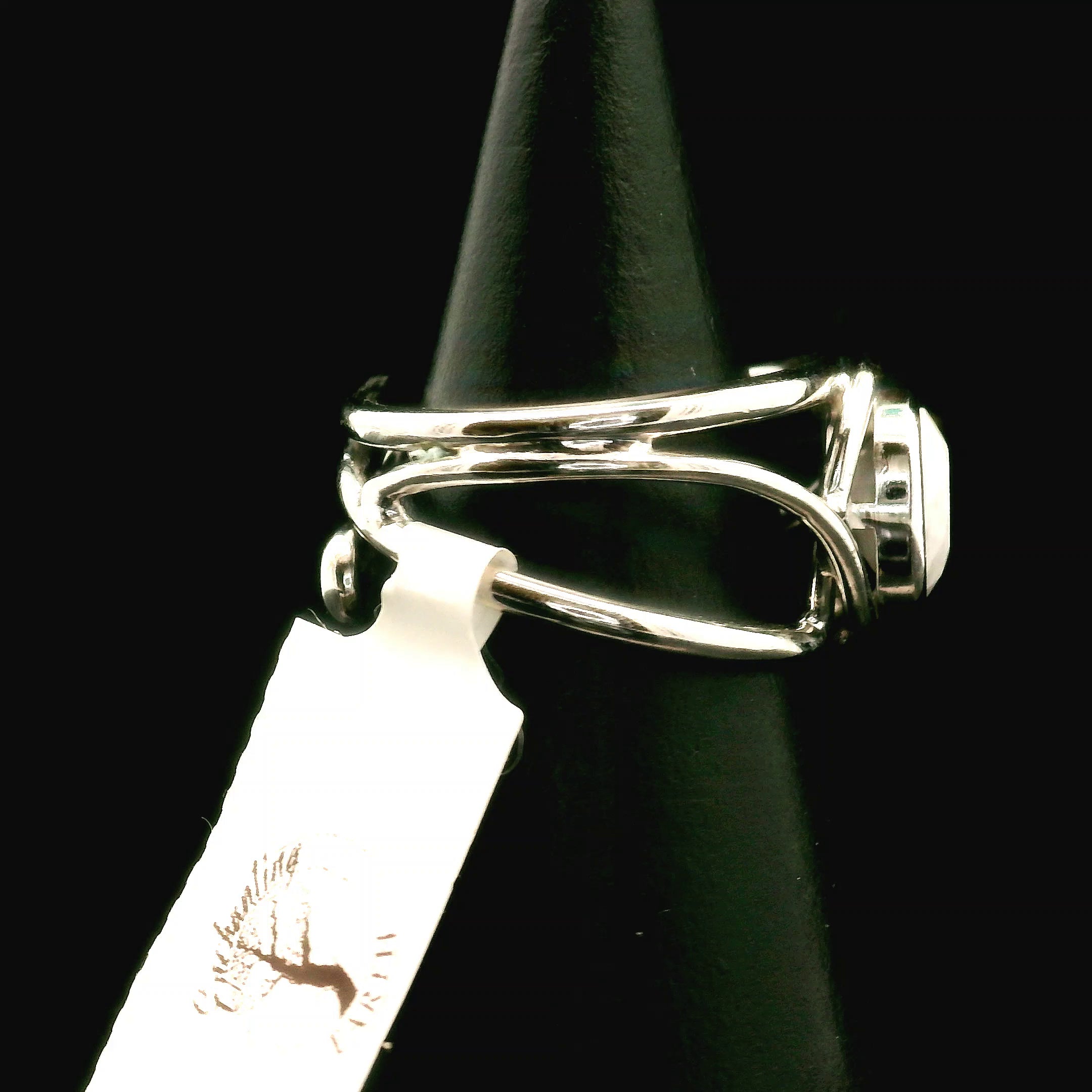 Howlite Faceted Midi Cuff Ring .925 Silver for Awareness, Calmness and Wisdom