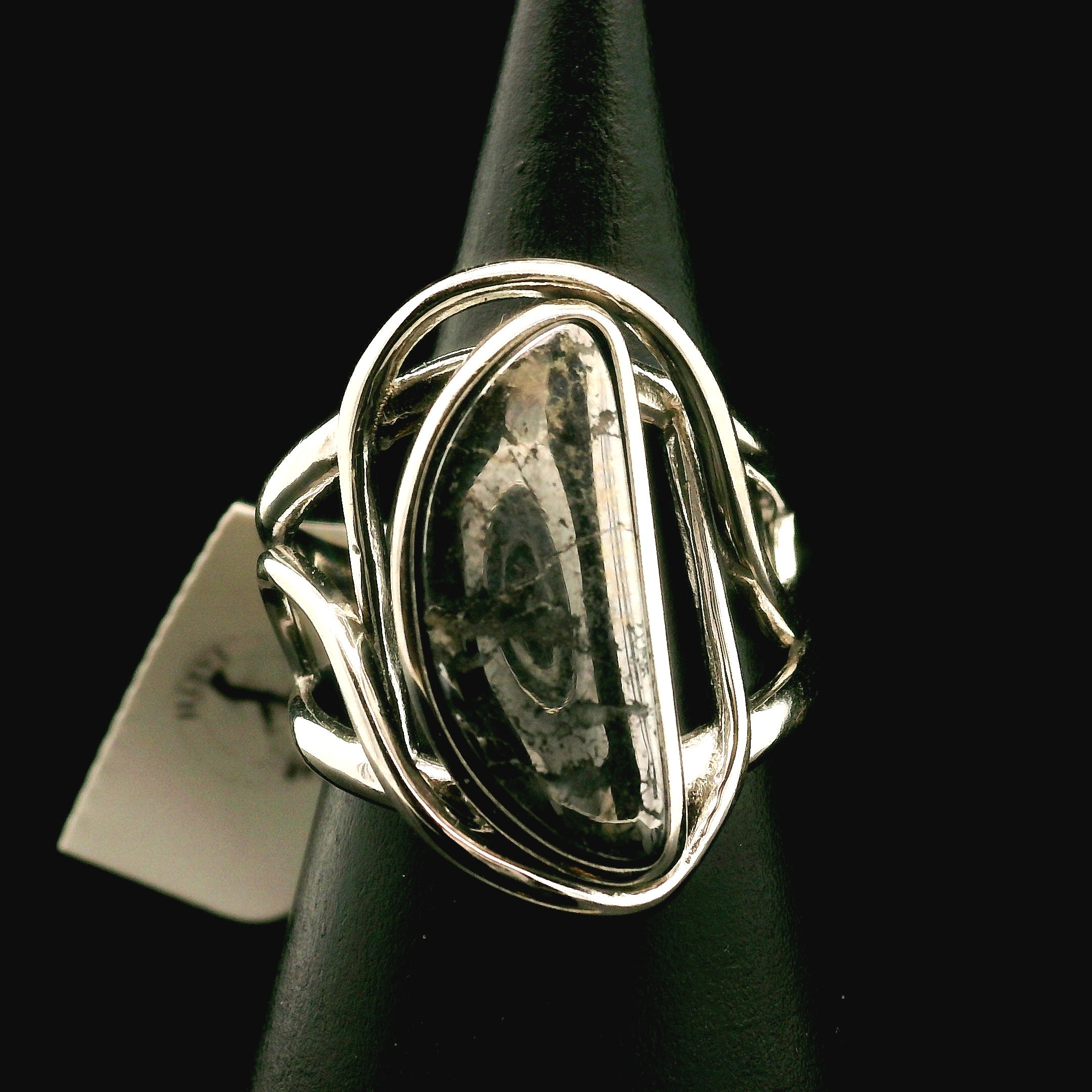 Silver in Quartz Cuff Ring .925 Silver for Clearing Energy, Manifestation and Protection