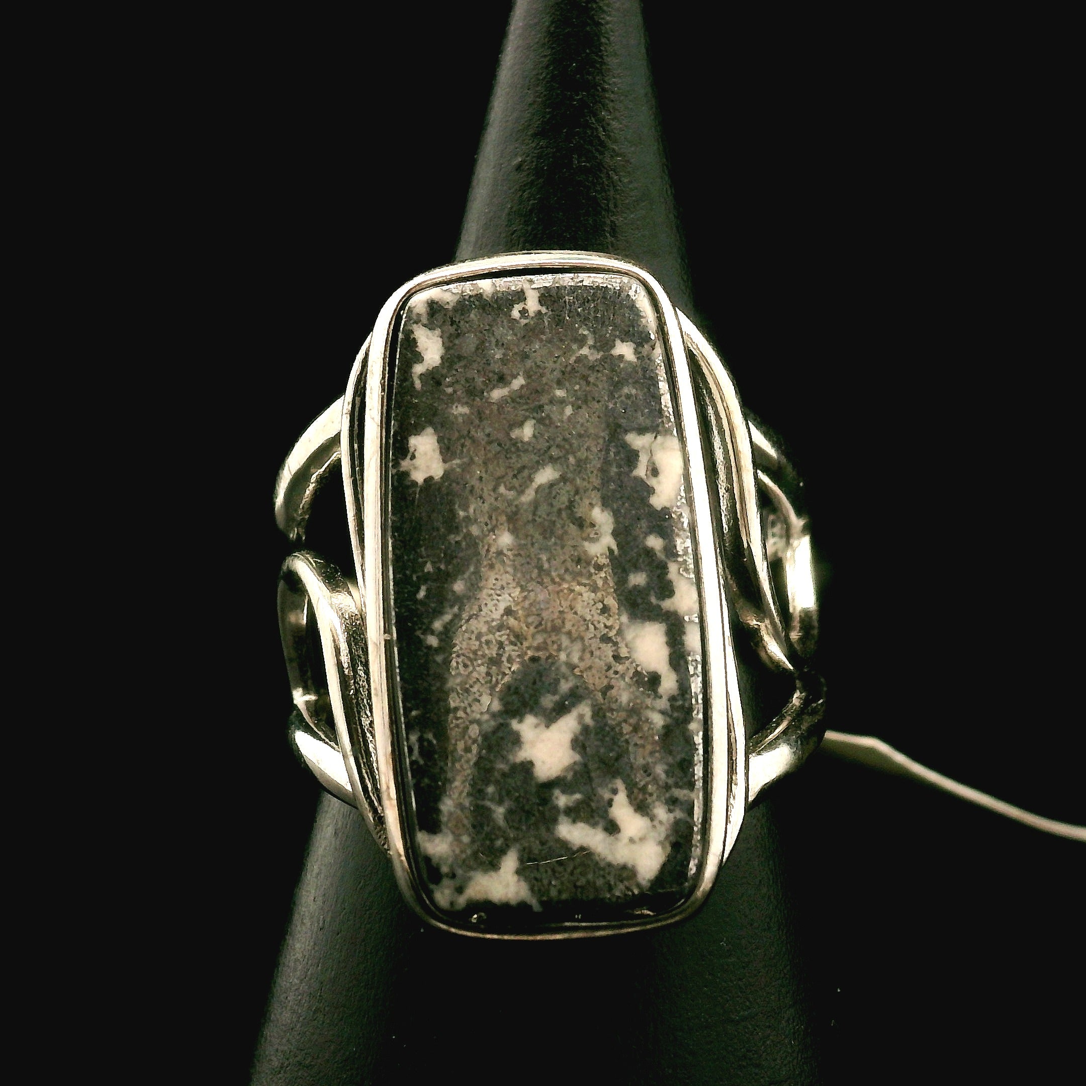 Silver in Quartz Cuff Ring .925 Silver for Clearing Energy, Manifestation and Protection