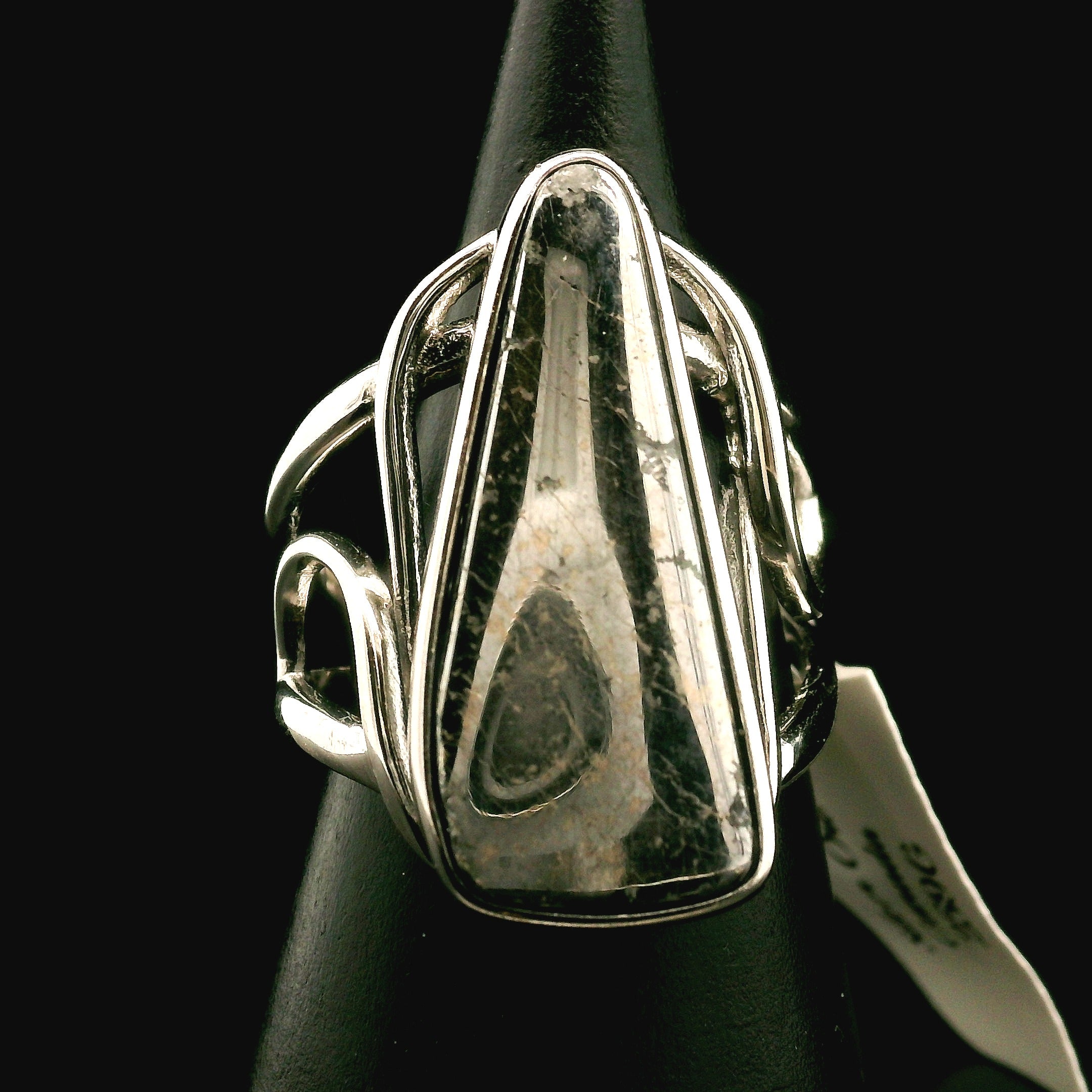 Silver in Quartz Cuff Ring .925 Silver for Clearing Energy, Manifestation and Protection