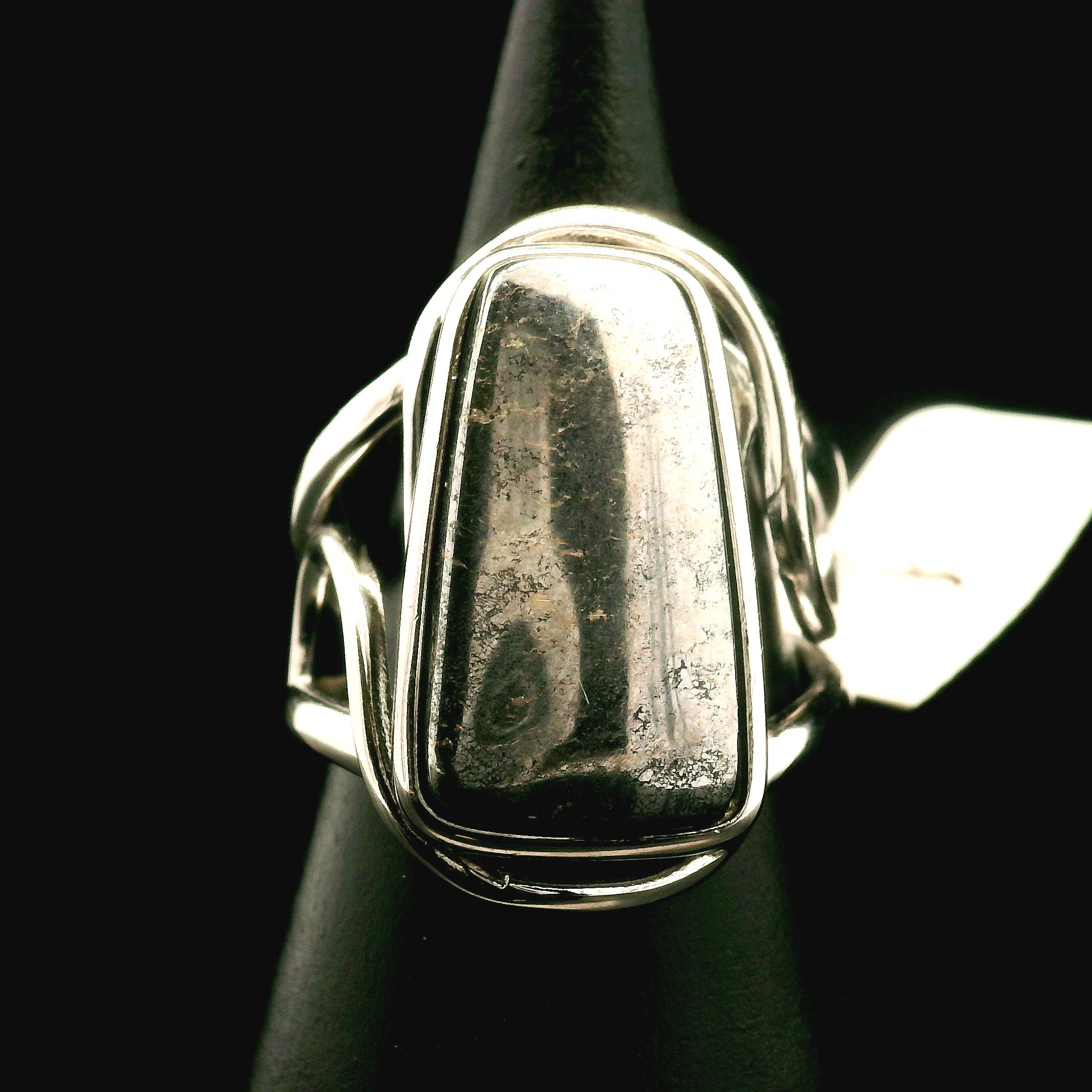 Silver in Quartz Cuff Ring .925 Silver for Clearing Energy, Manifestation and Protection