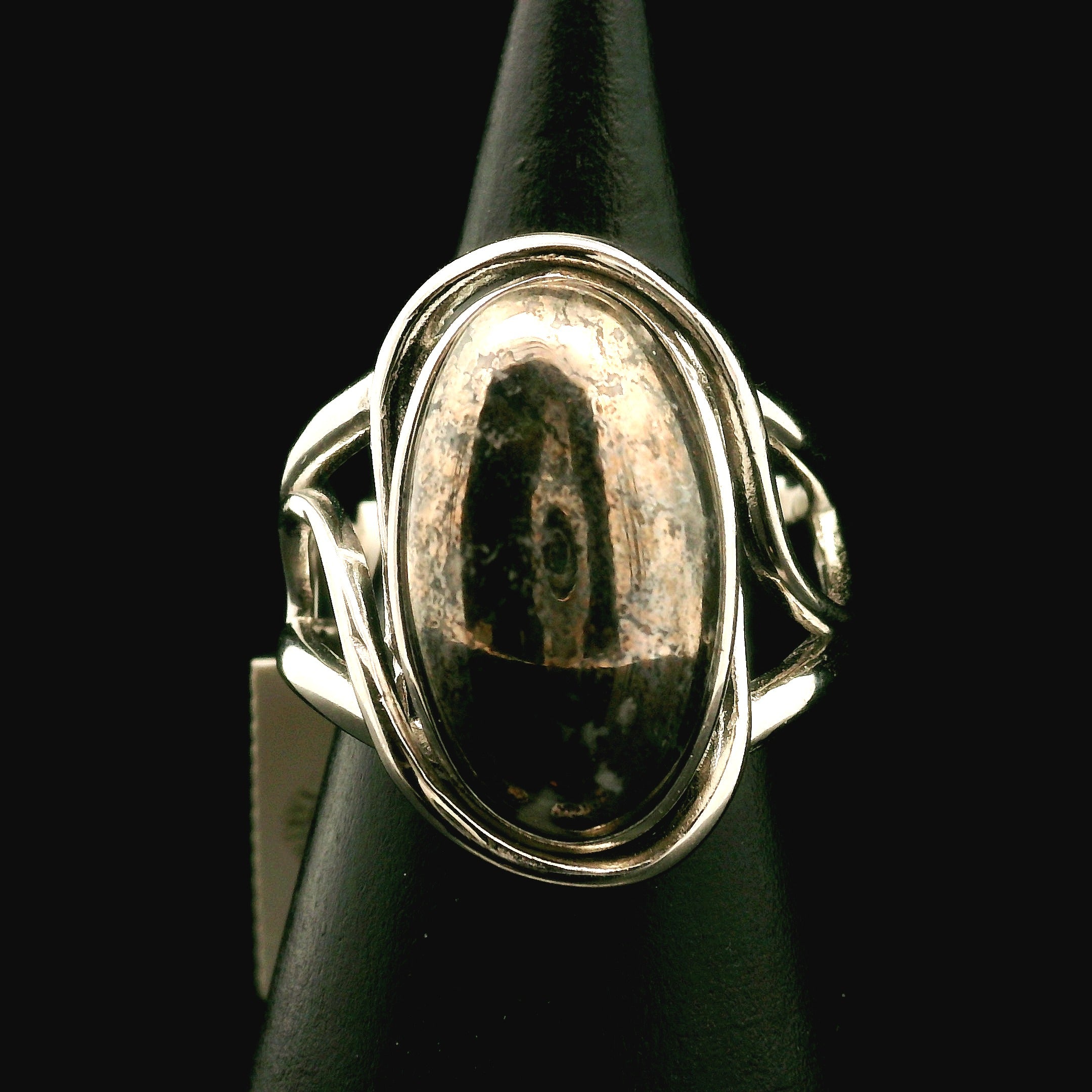 Silver in Quartz Cuff Ring .925 Silver for Clearing Energy, Manifestation and Protection