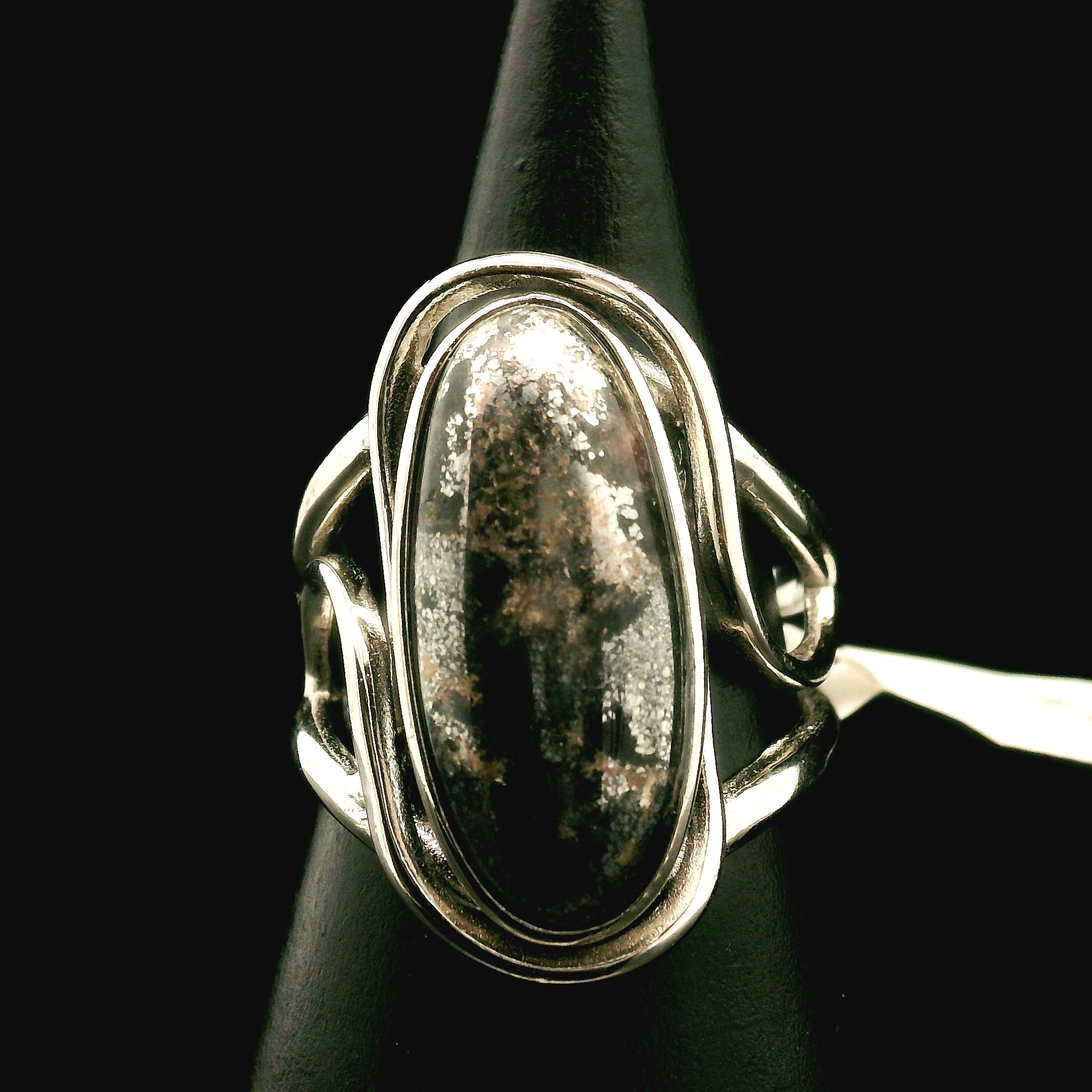 Silver in Quartz Cuff Ring .925 Silver for Clearing Energy, Manifestation and Protection