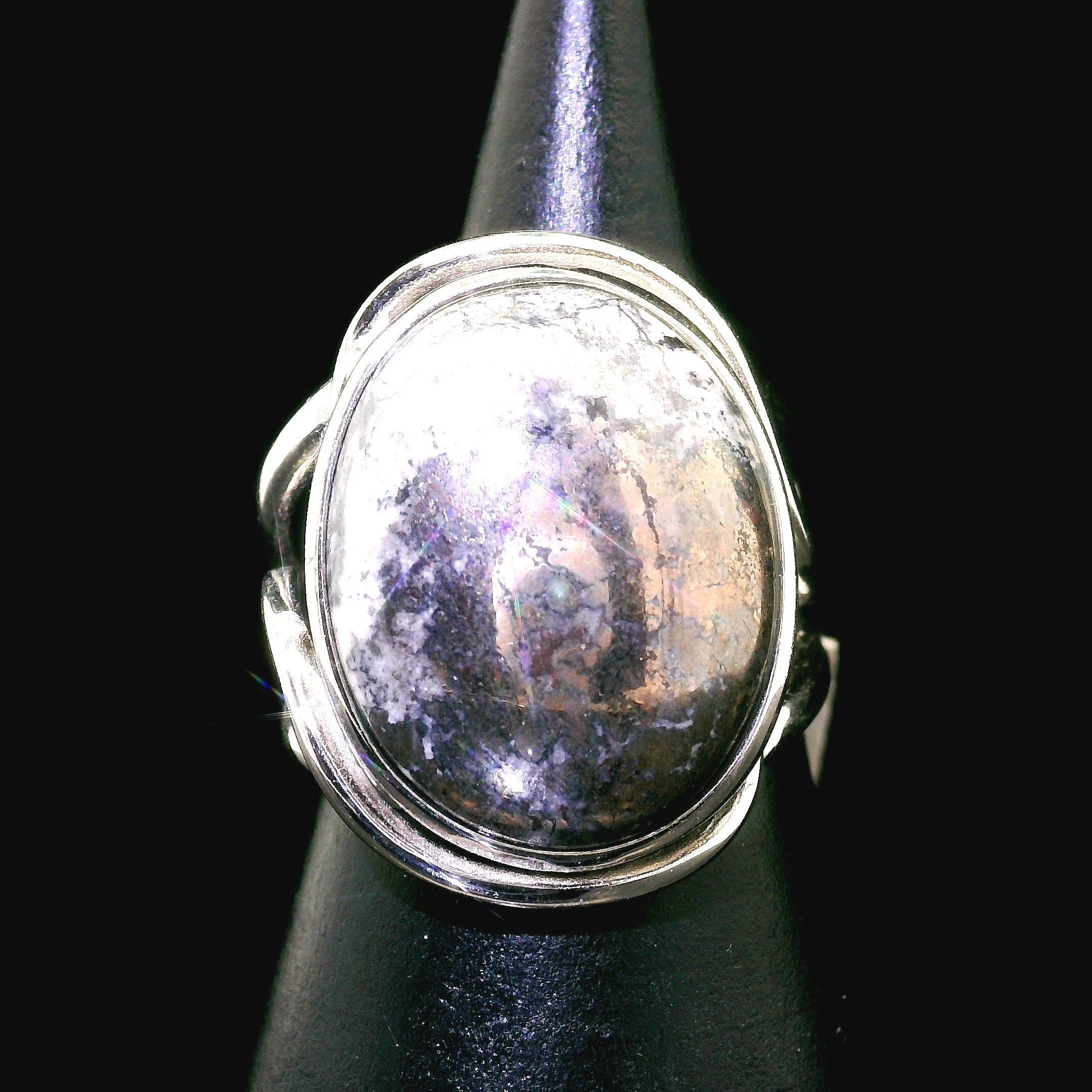 Silver in Quartz Cuff Ring .925 Silver for Clearing Energy, Manifestation and Protection
