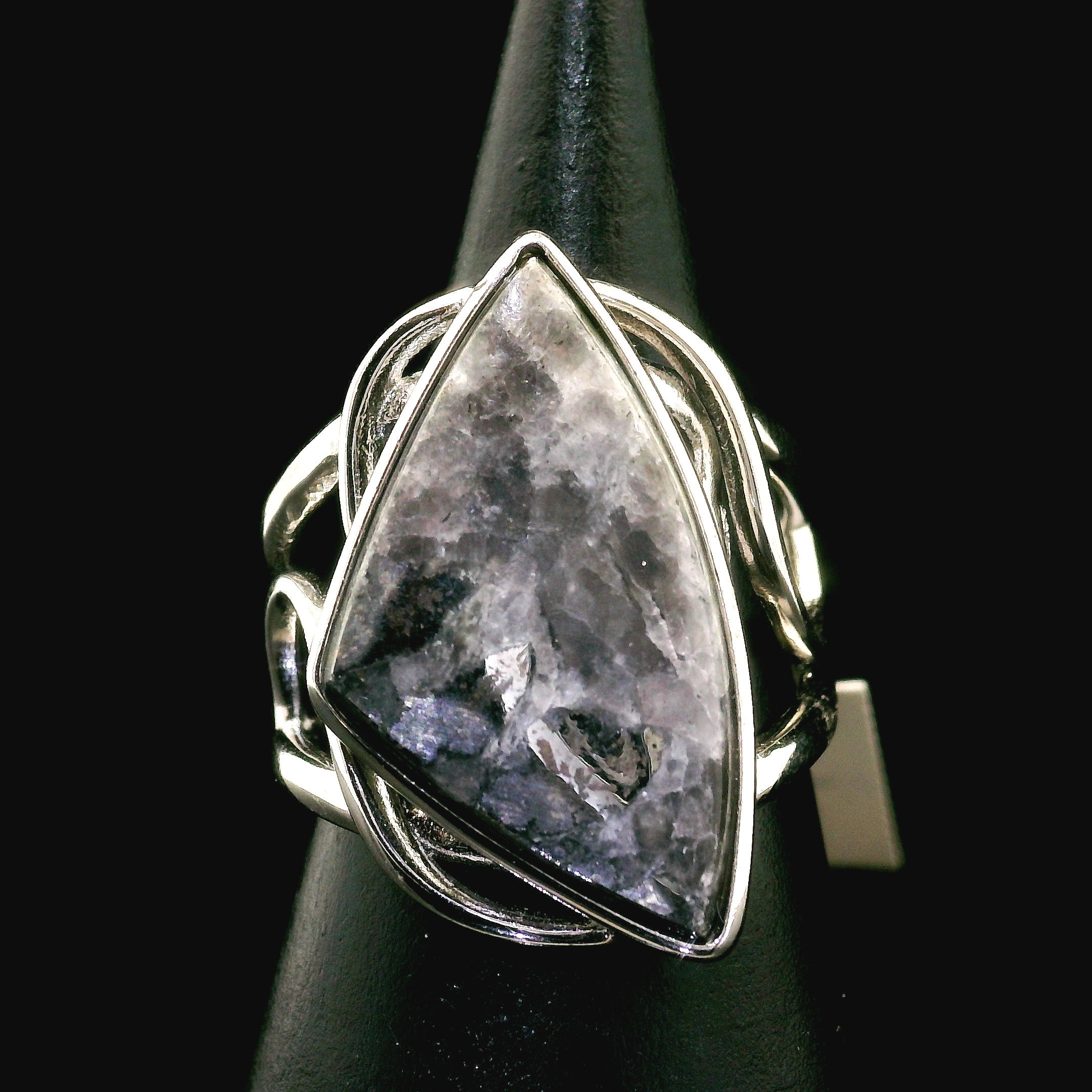 Silver in Quartz Cuff Ring .925 Silver for Clearing Energy, Manifestation and Protection