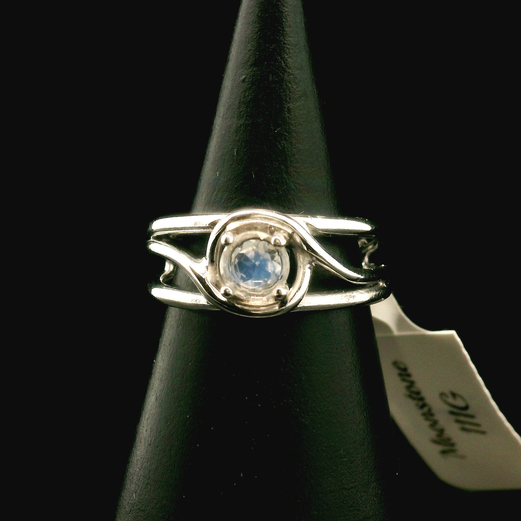 Rainbow Moonstone Faceted Midi Cuff Ring .925 Silver for New Beginnings, Protection and Manifestation