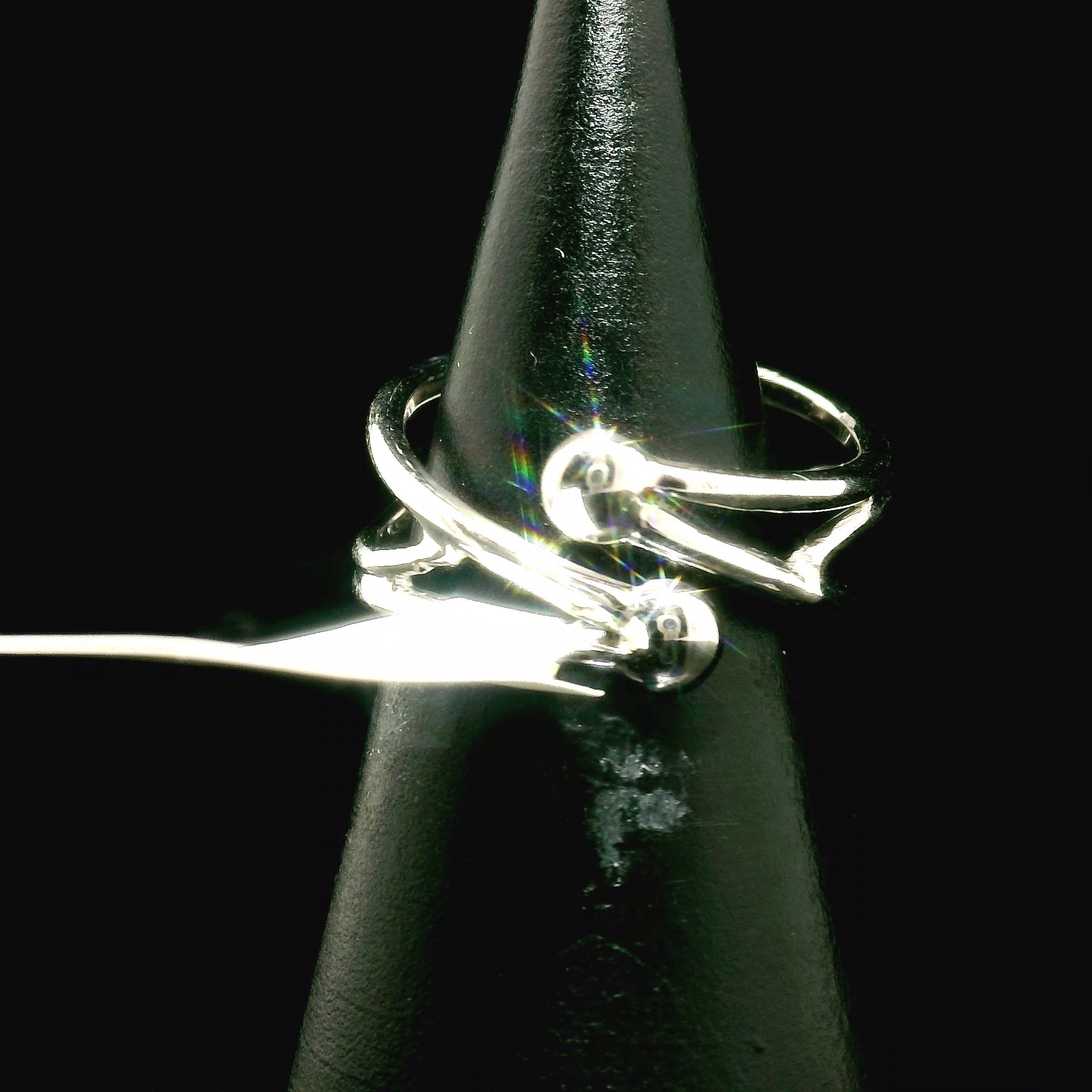 Silver in Quartz Cuff Ring .925 Silver for Clearing Energy, Manifestation and Protection