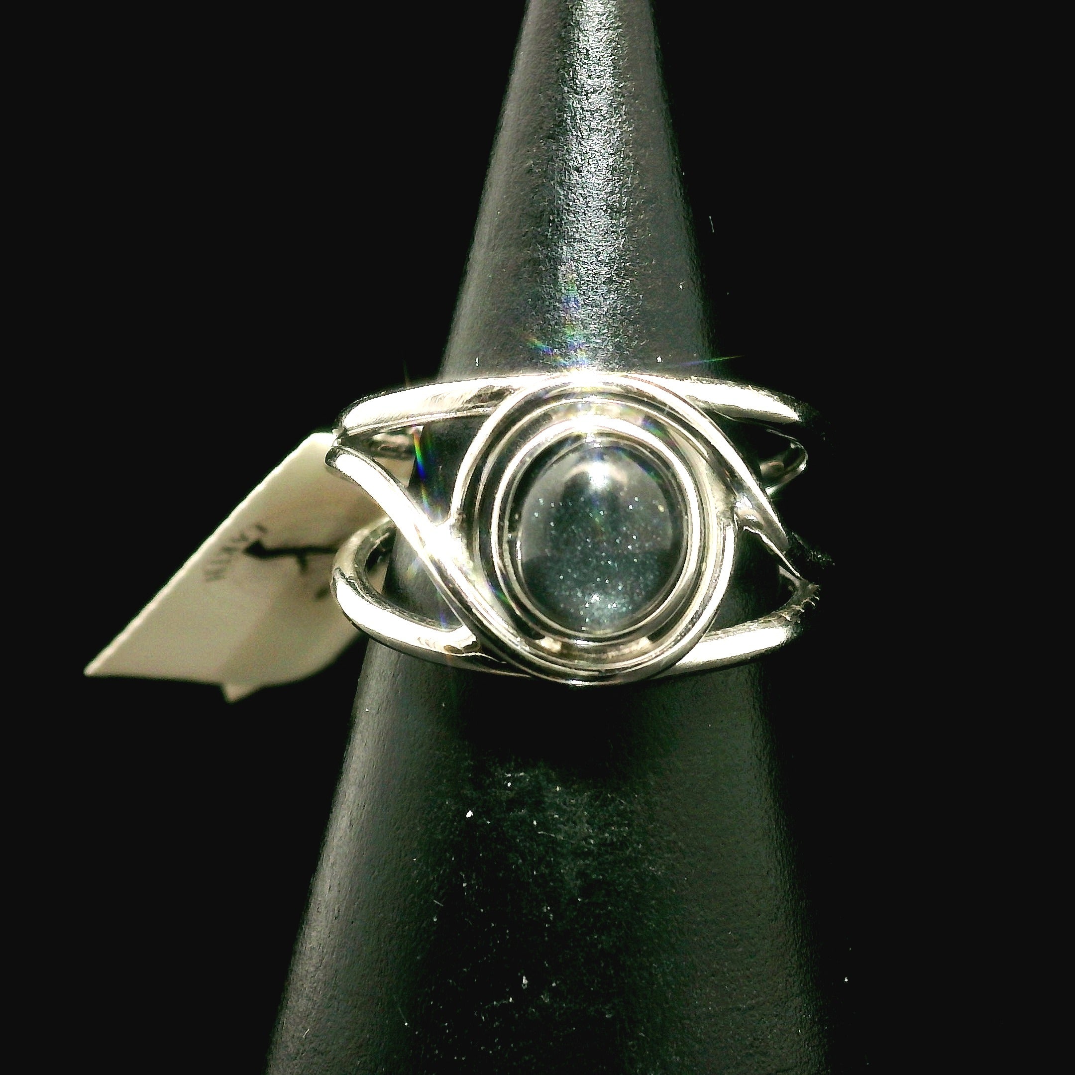 Silver in Quartz Cuff Ring .925 Silver for Clearing Energy, Manifestation and Protection
