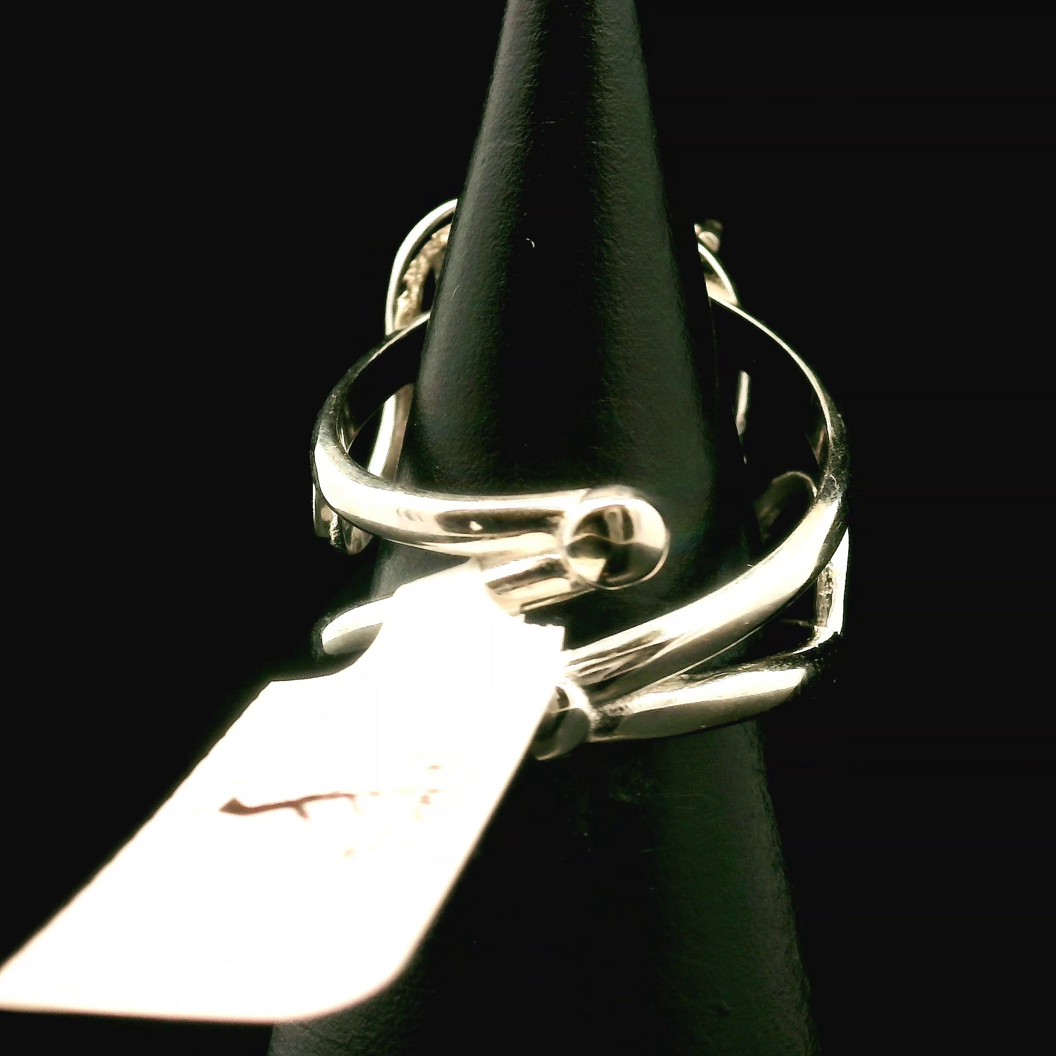 Shark Tooth Fossil Cuff Ring .925 Silver for Emotional Support, Joy and Self Worth