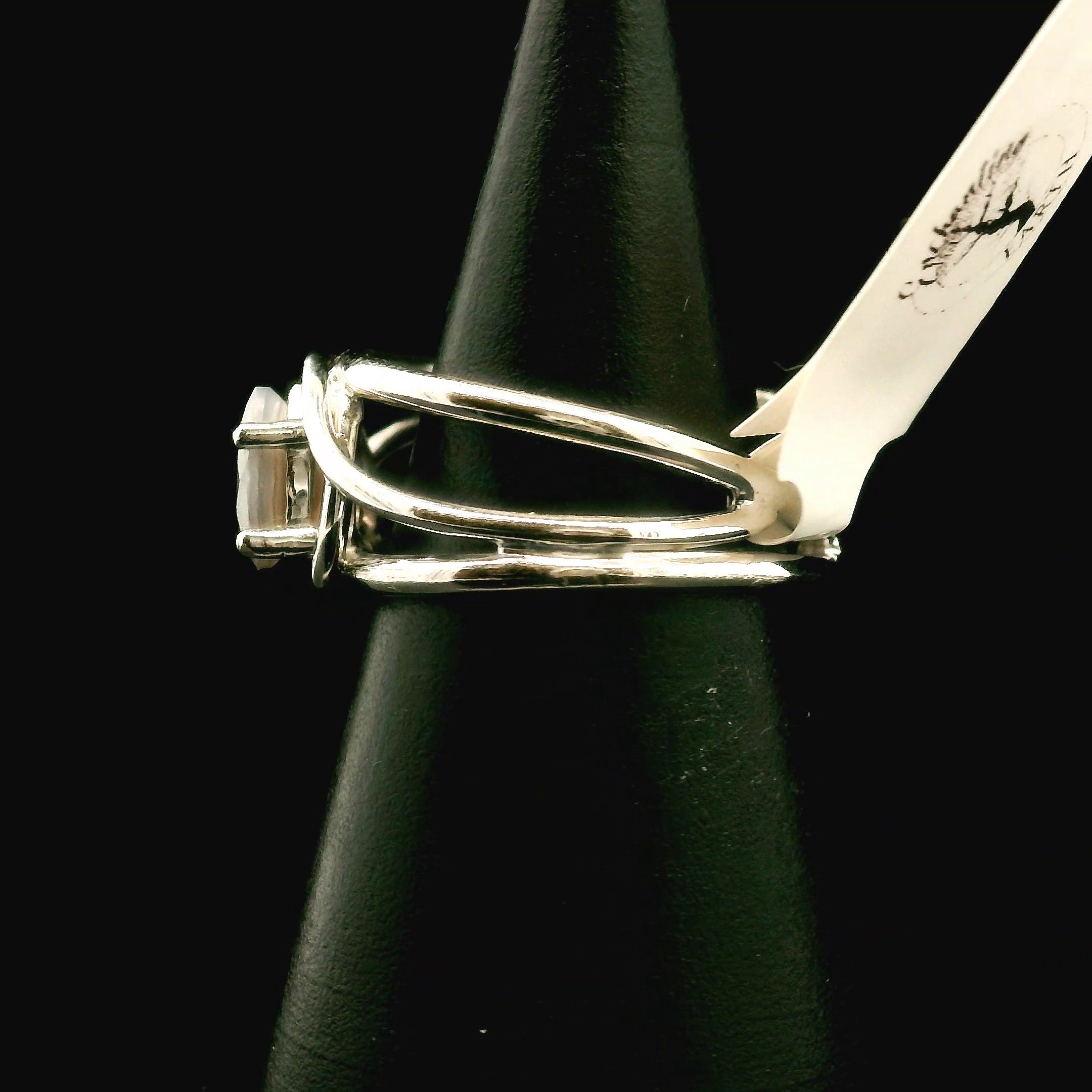 Botswana Agate Faceted Midi Cuff Ring .925 Silver for Hope, Protection and Strength