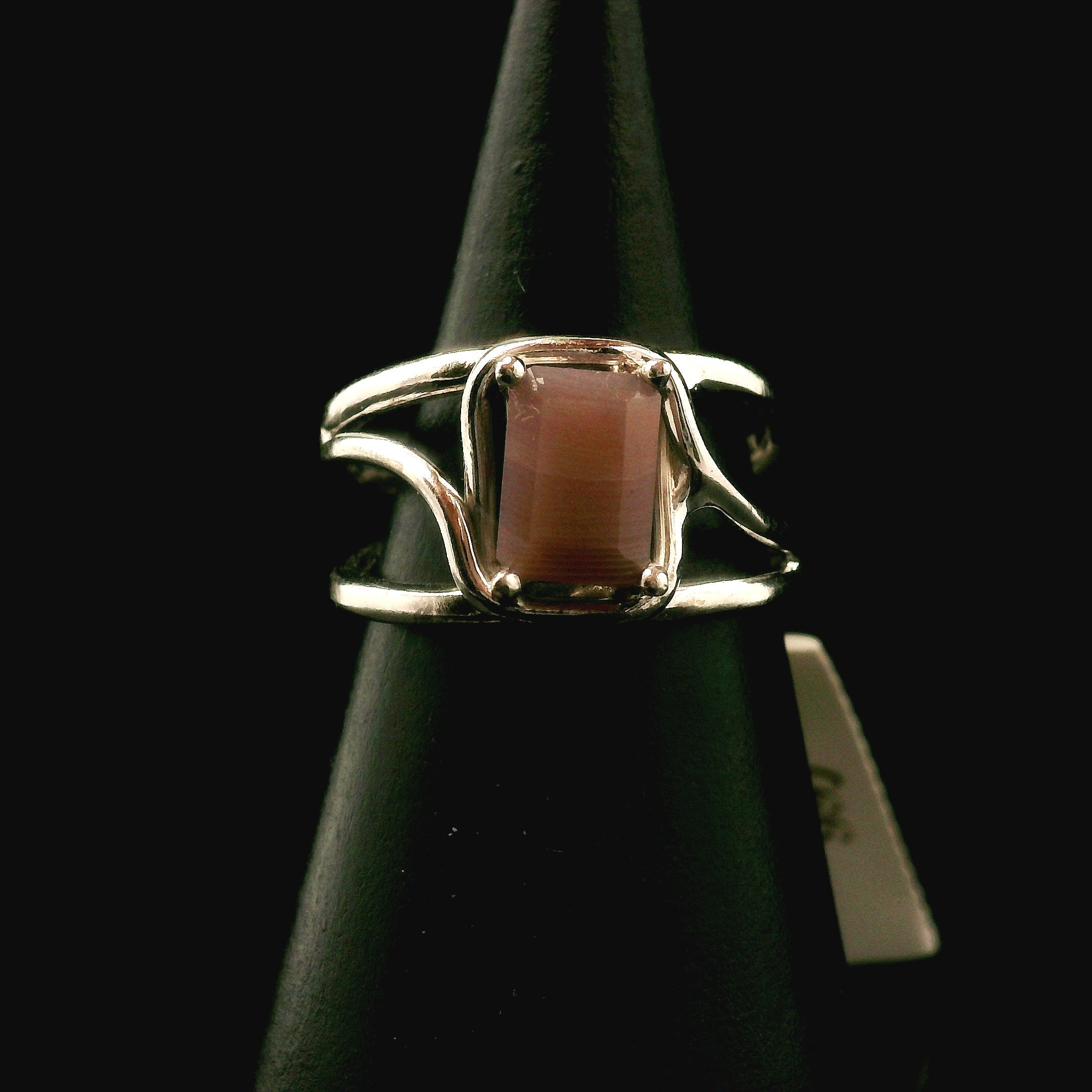Botswana Agate Faceted Midi Cuff Ring .925 Silver for Hope, Protection and Strength
