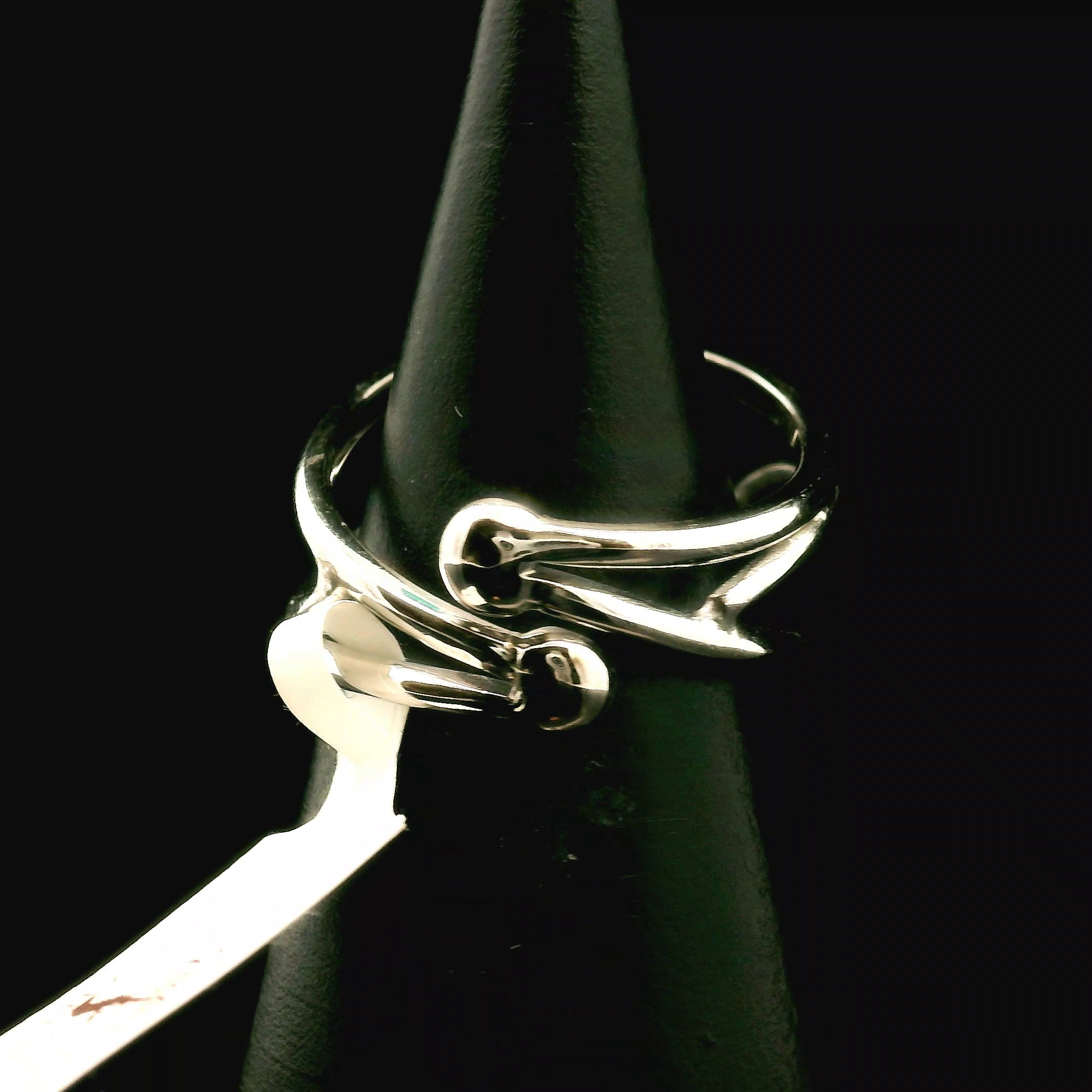 Botswana Agate Faceted Cuff Ring .925 Silver for Hope, Protection and Strength