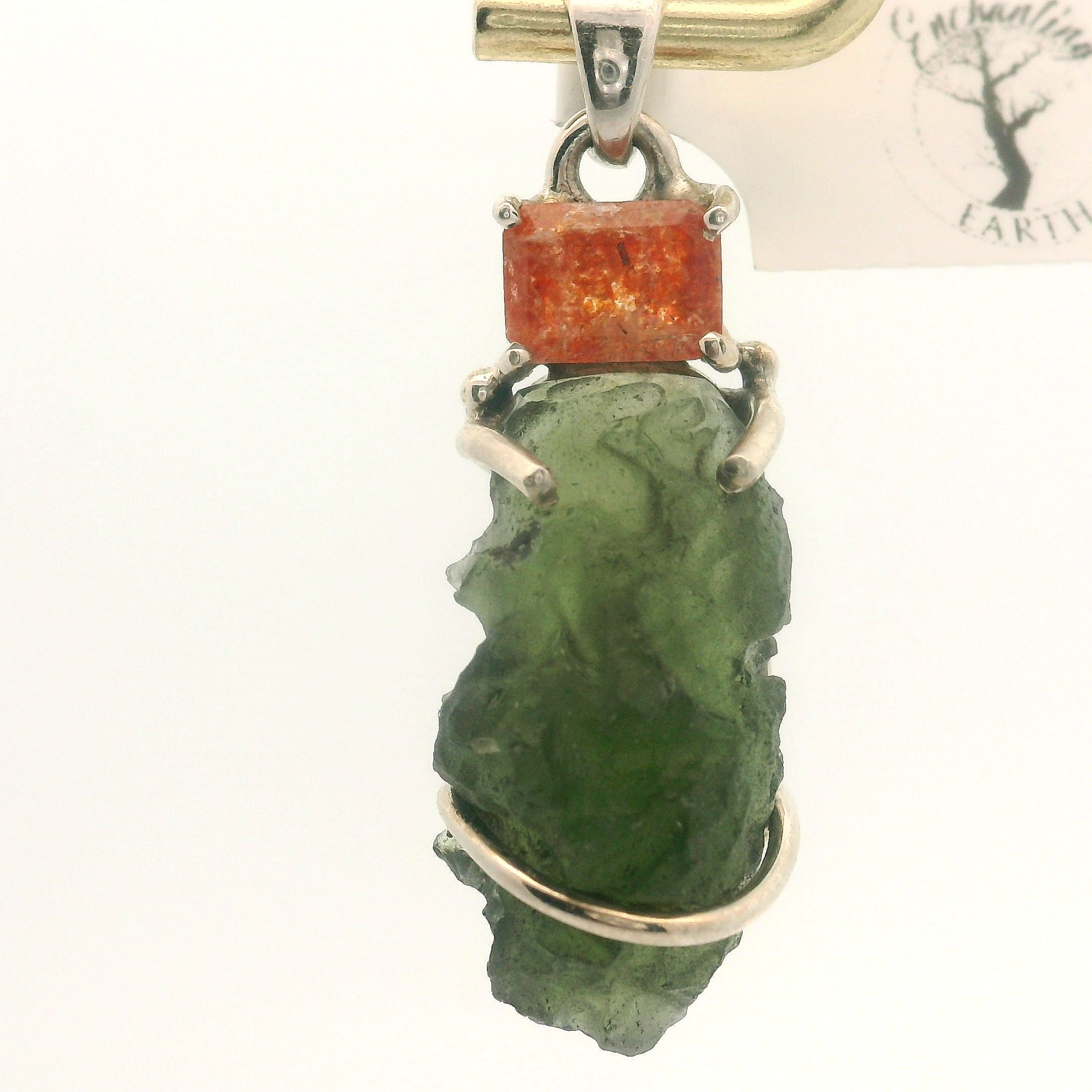 Moldavite Pendant .925 Silver for Manifesting Miracles