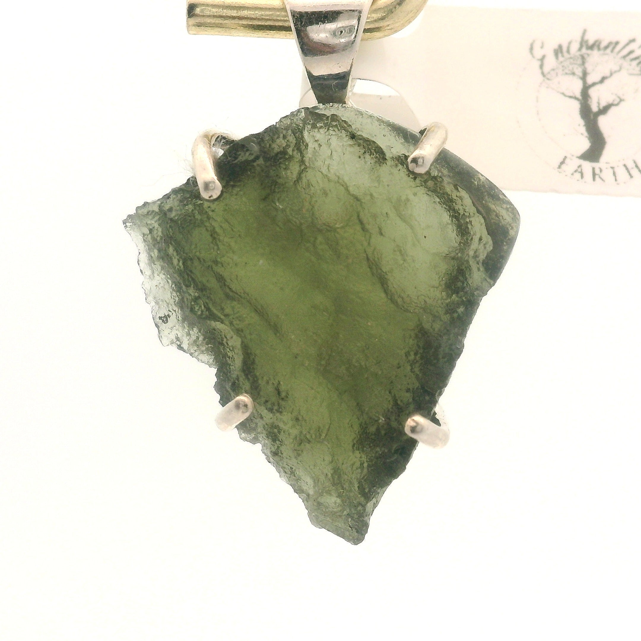 Moldavite Pendant .925 Silver for Manifesting Miracles