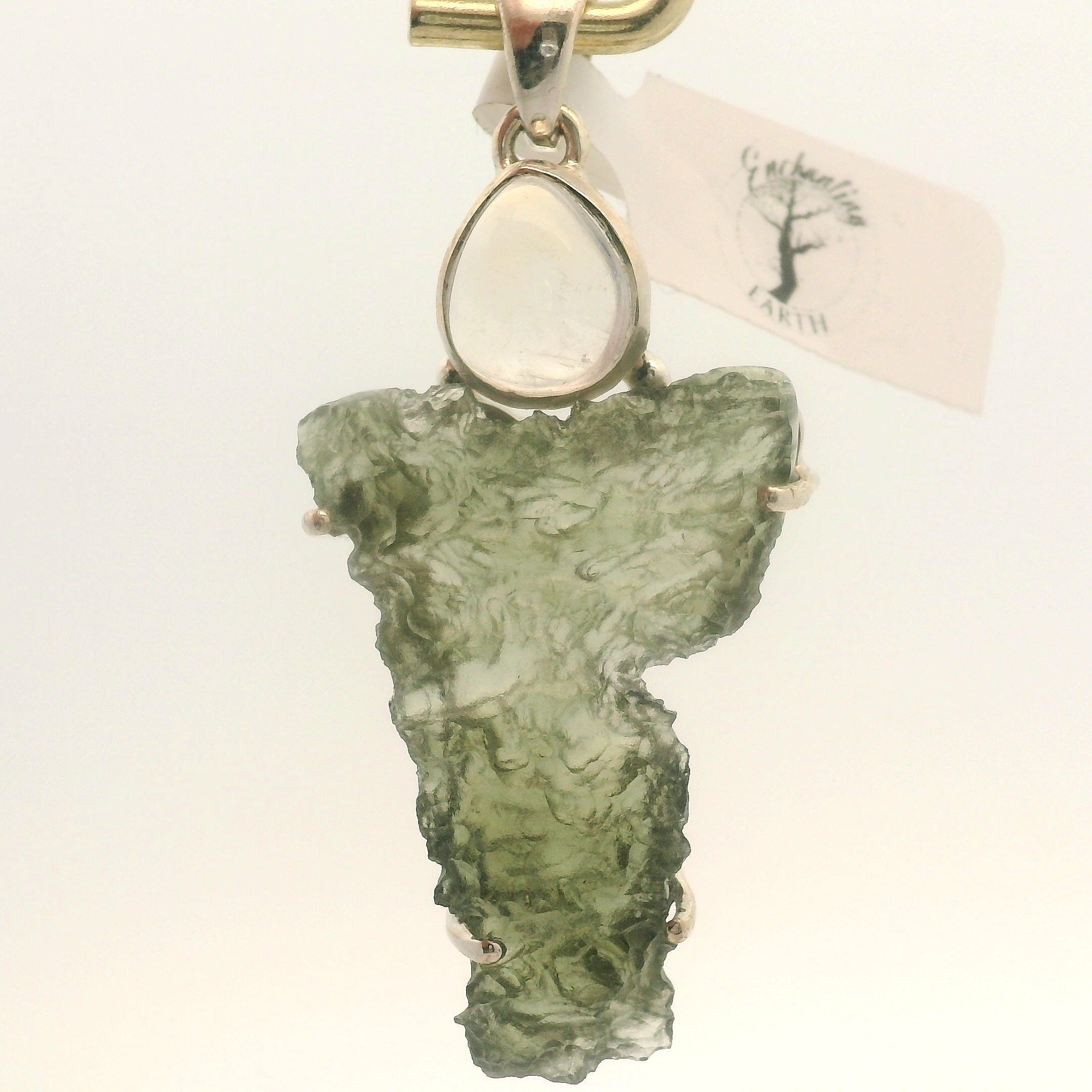 Moldavite Pendant .925 Silver for Manifesting Miracles