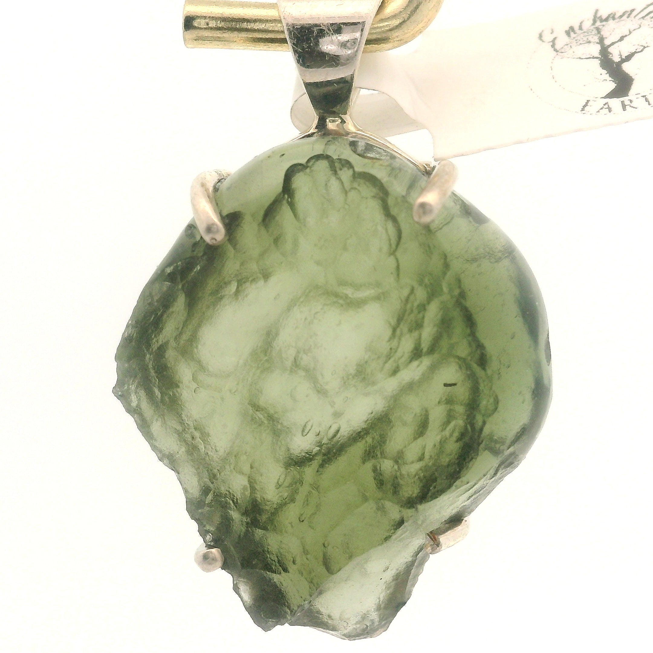 Moldavite Pendant .925 Silver for Manifesting Miracles