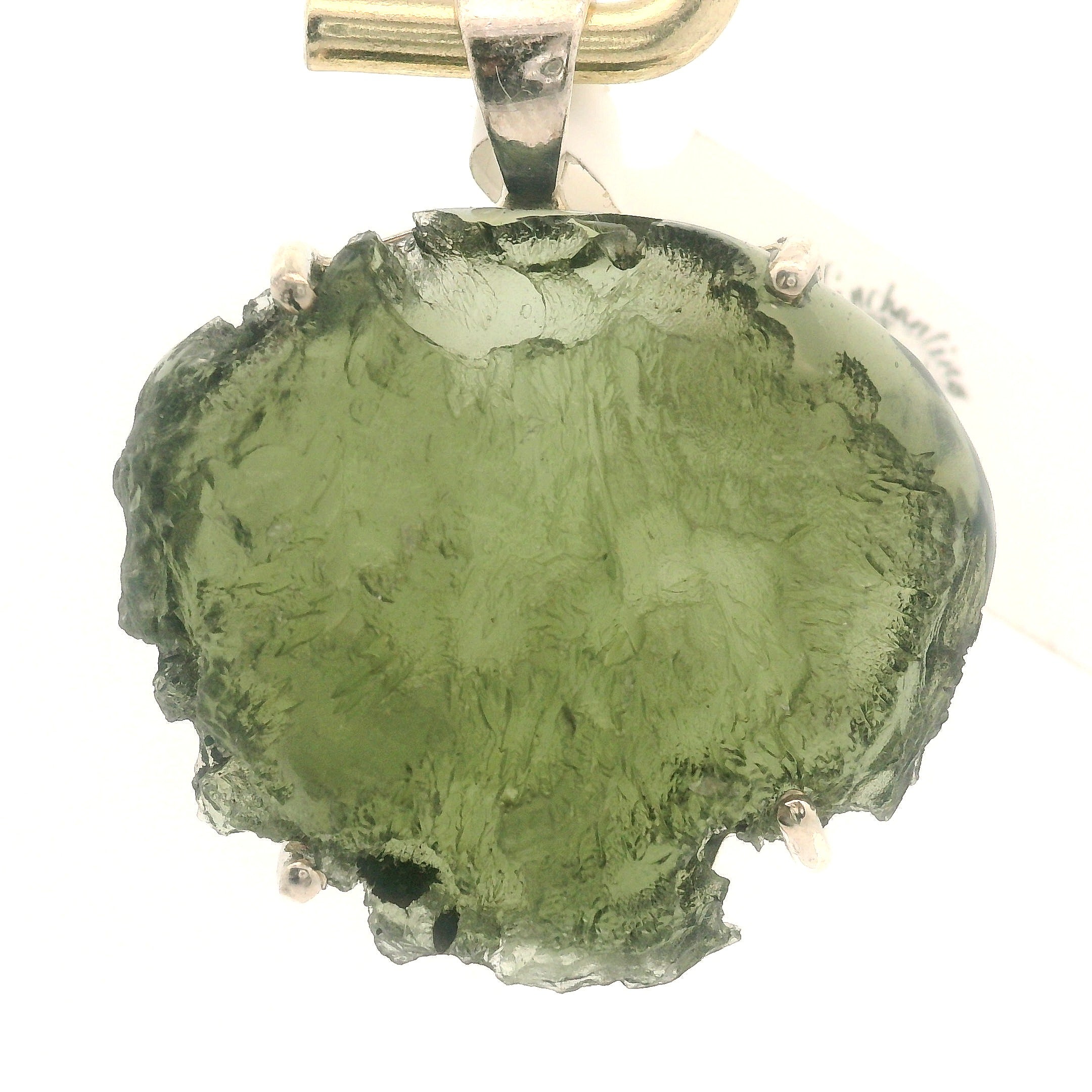 Moldavite Pendant .925 Silver for Manifesting Miracles