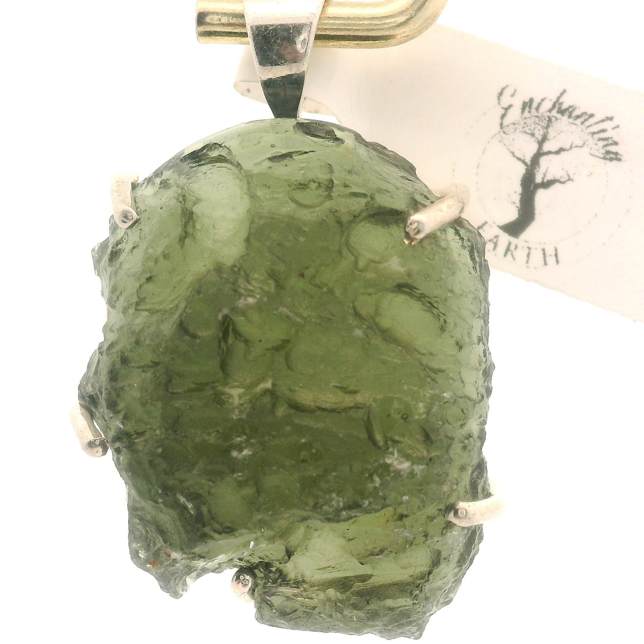 Moldavite Pendant .925 Silver for Manifesting Miracles