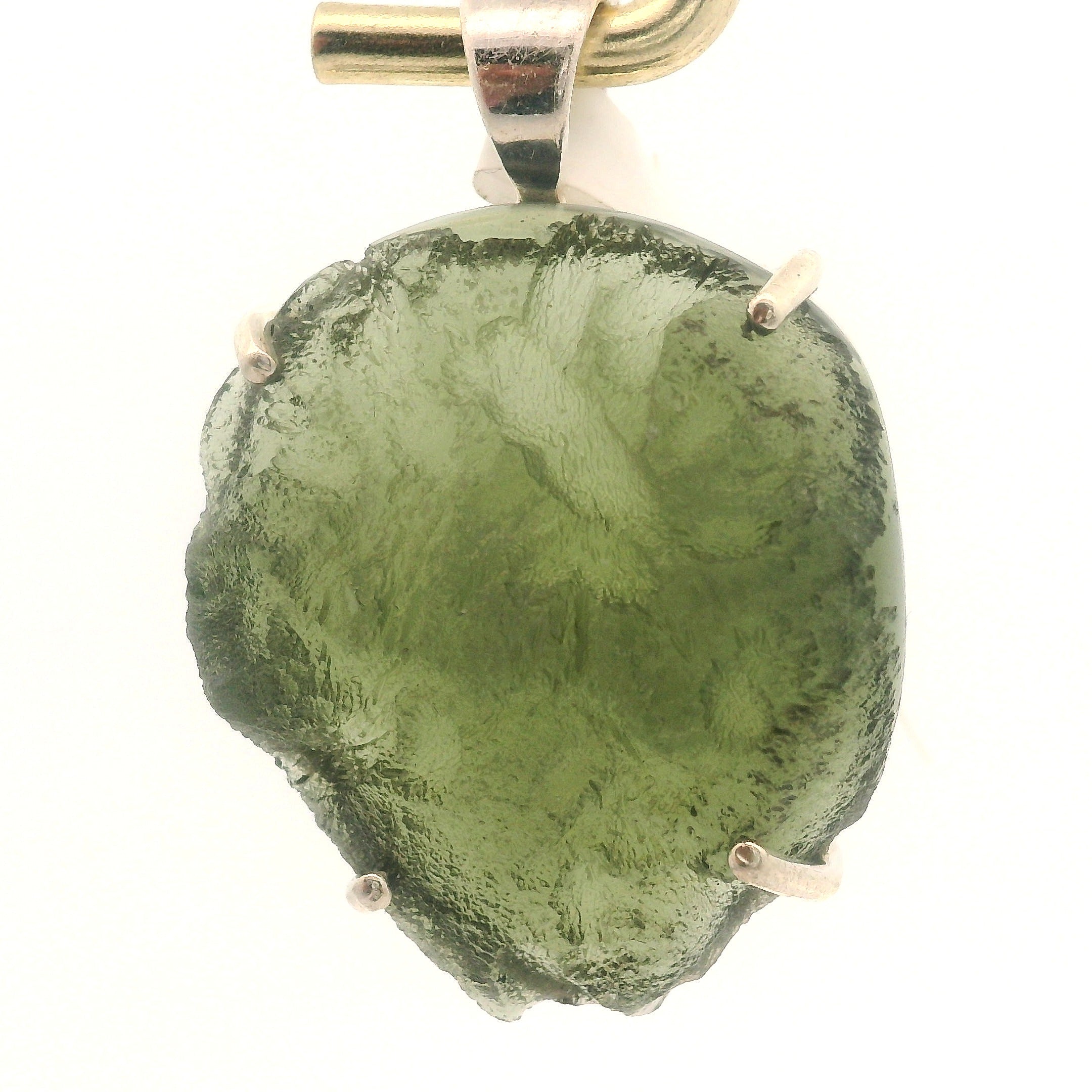 Moldavite Pendant .925 Silver for Manifesting Miracles