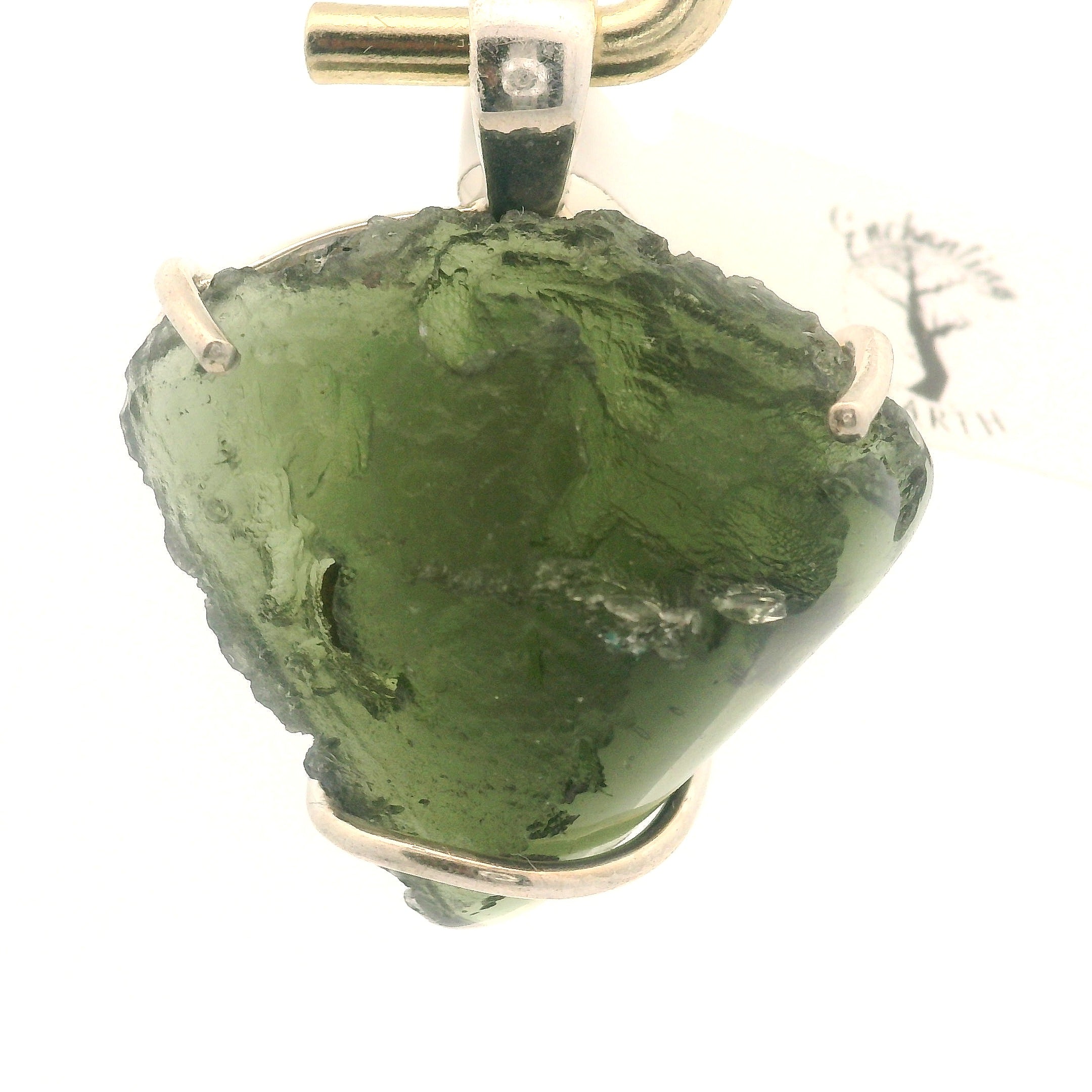 Moldavite Pendant .925 Silver for Manifesting Miracles