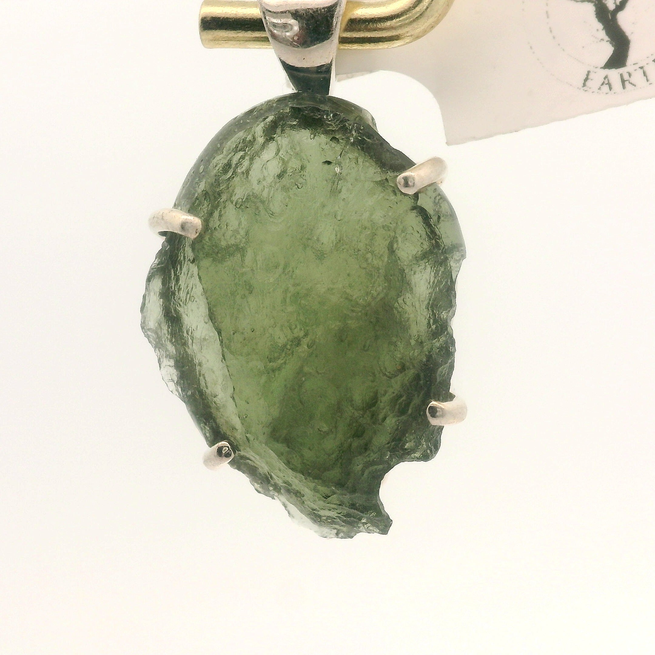 Moldavite Pendant .925 Silver for Manifesting Miracles