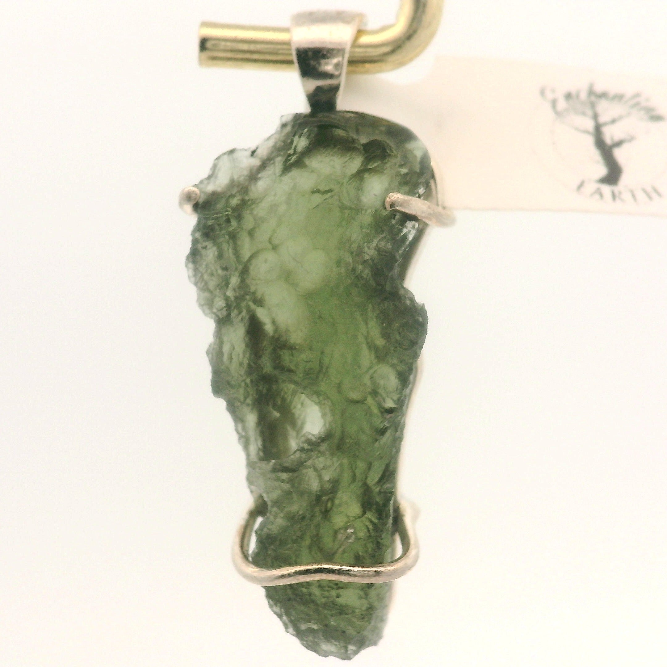 Moldavite Pendant .925 Silver for Manifesting Miracles