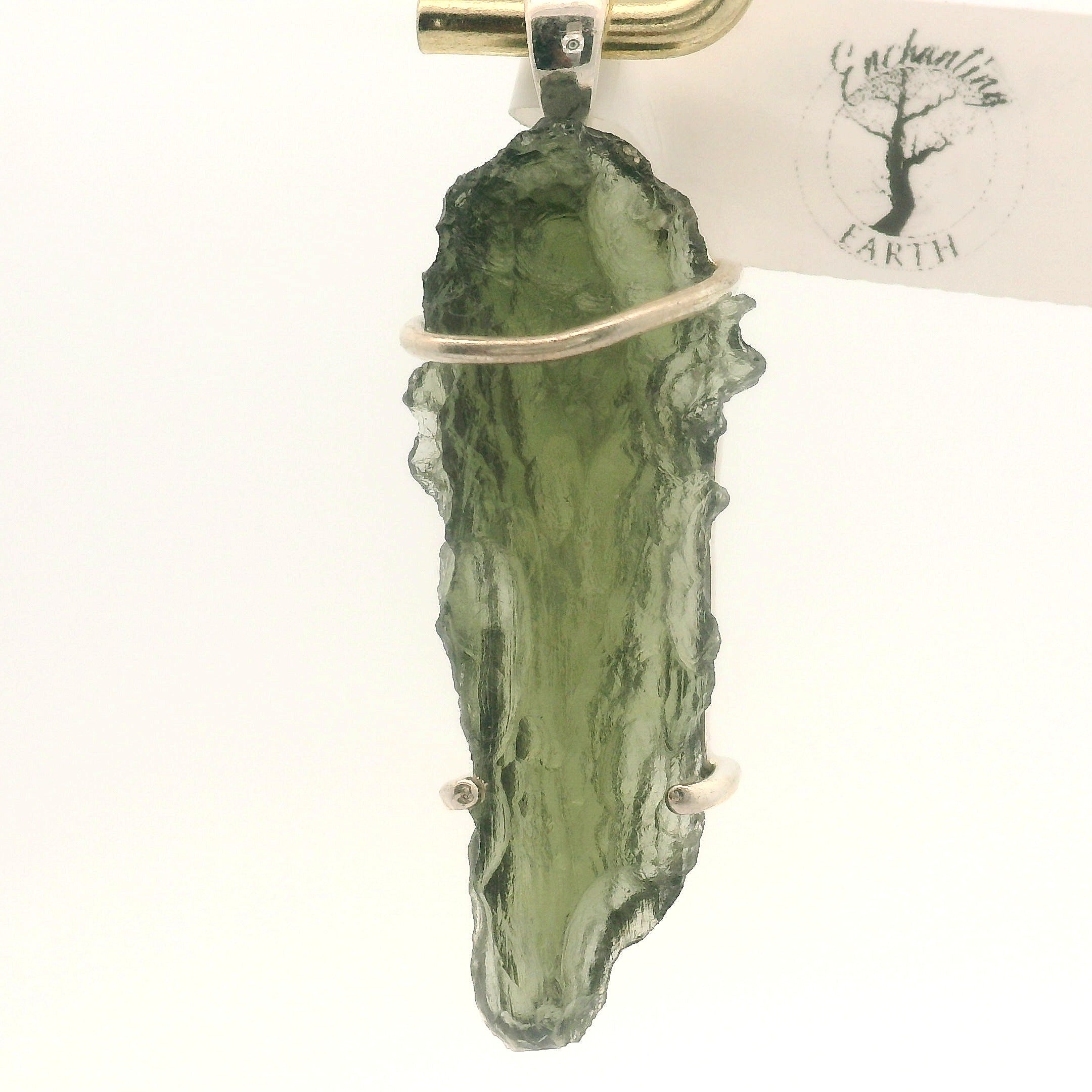 Moldavite Pendant .925 Silver for Manifesting Miracles