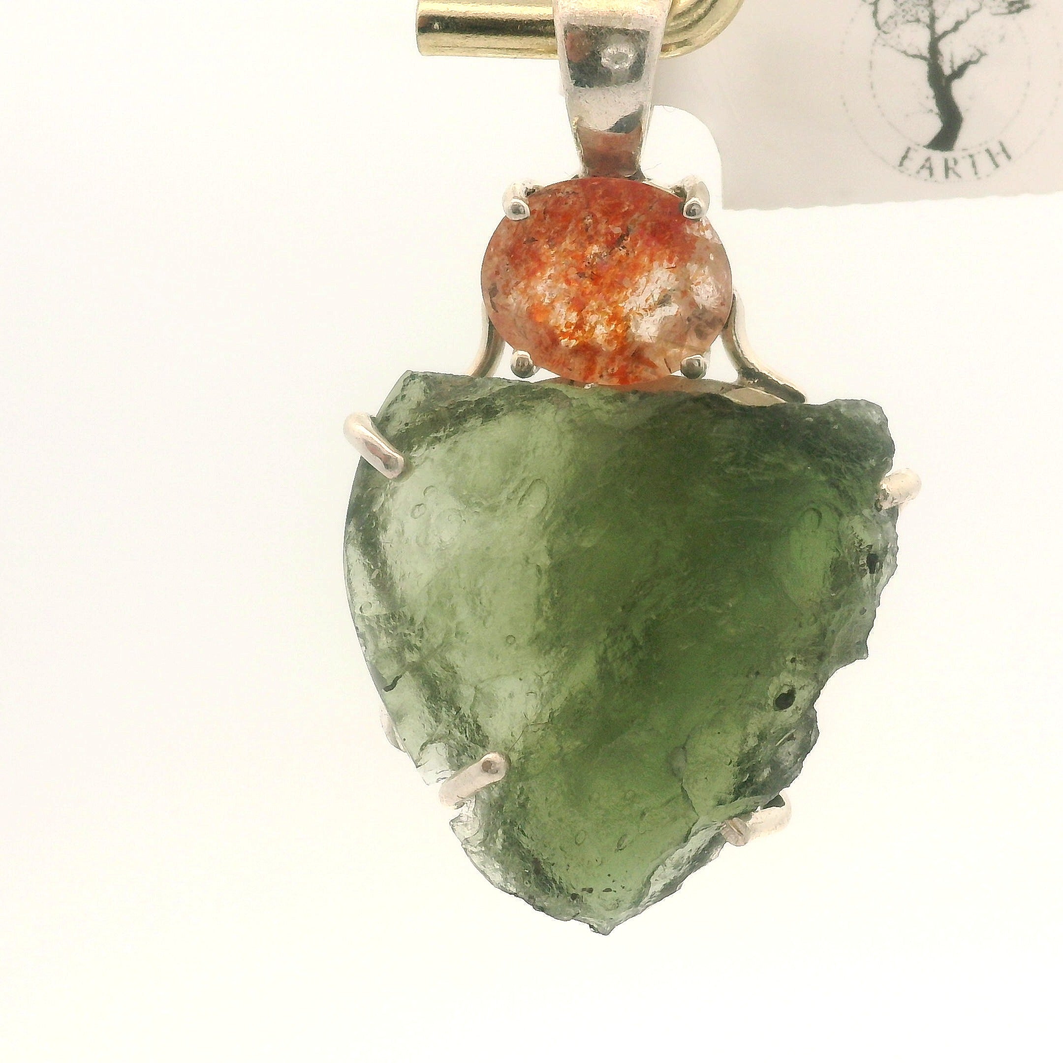 Moldavite Pendant .925 Silver for Manifesting Miracles