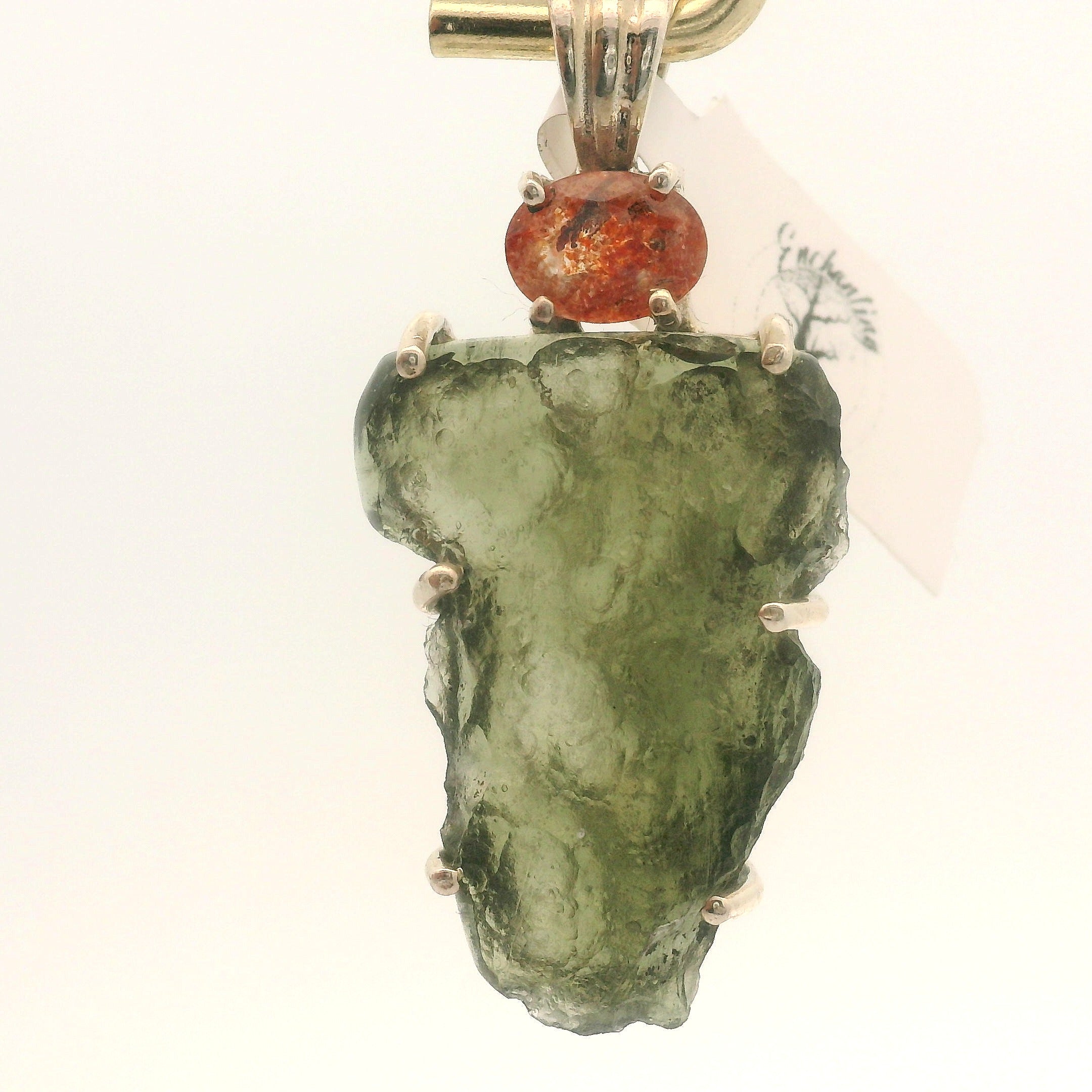 Moldavite Pendant .925 Silver for Manifesting Miracles