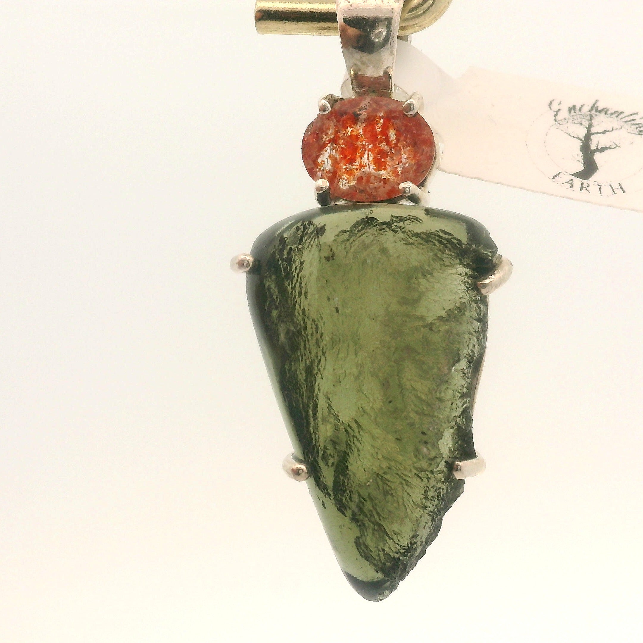 Moldavite Pendant .925 Silver for Manifesting Miracles