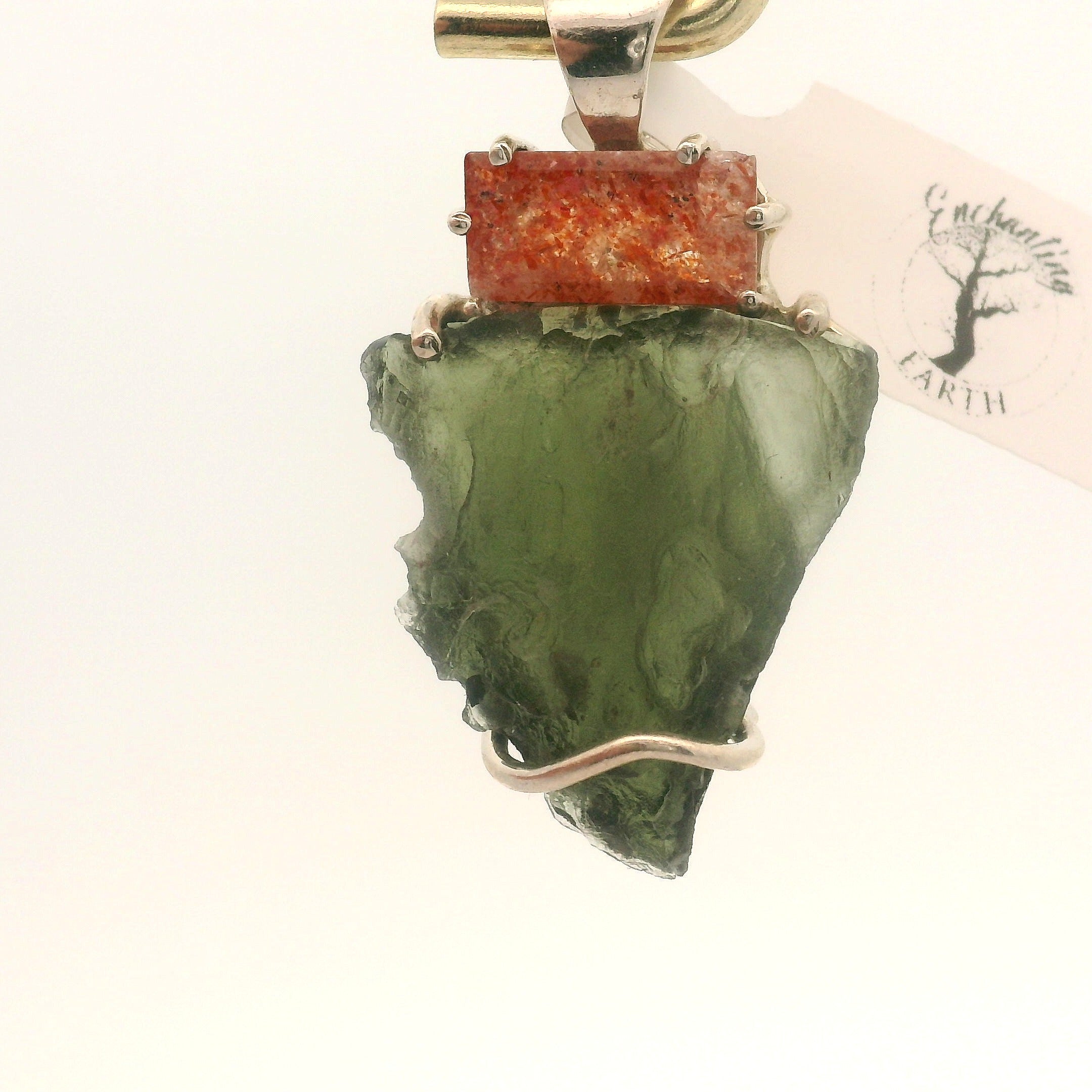 Moldavite Pendant .925 Silver for Manifesting Miracles