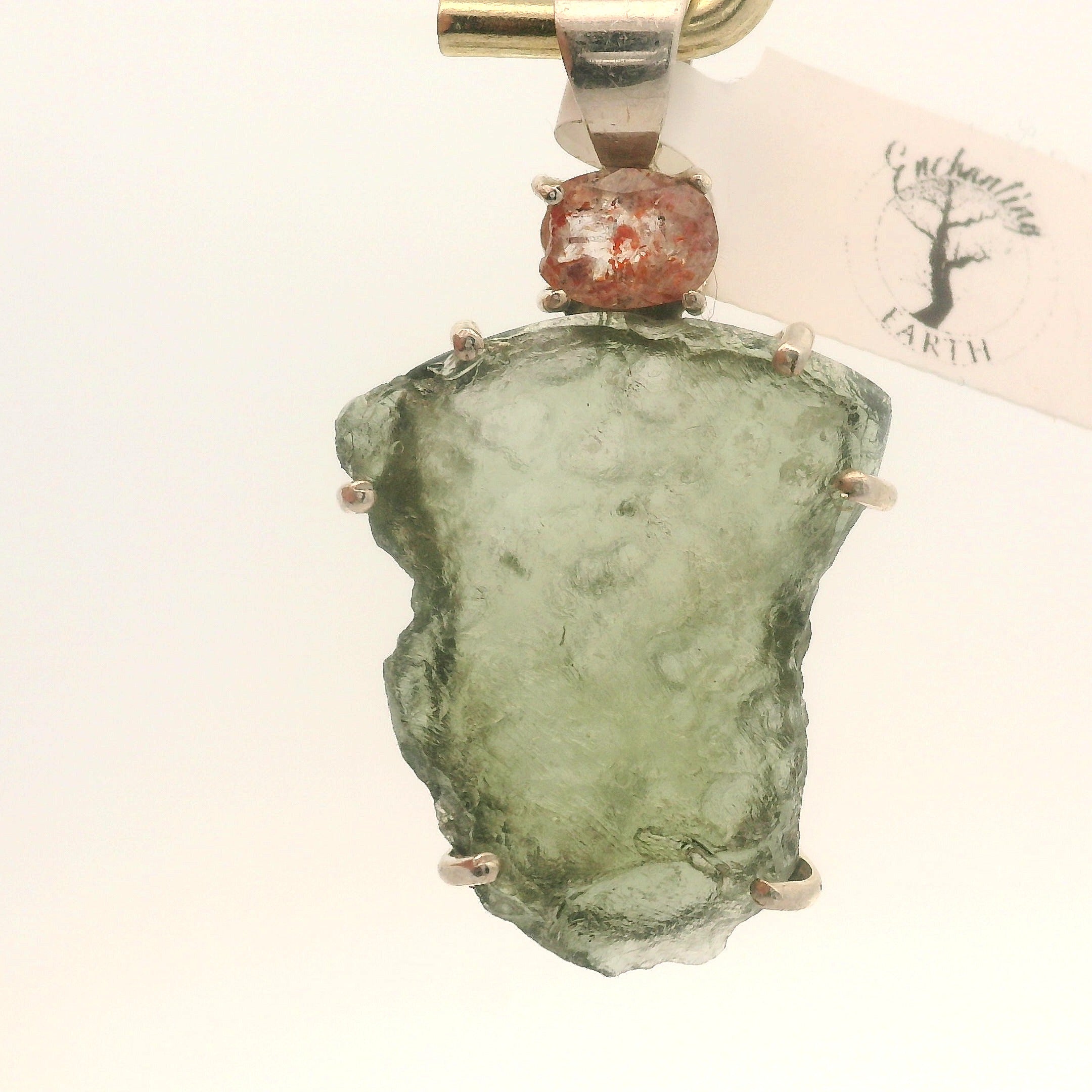 Moldavite Pendant .925 Silver for Manifesting Miracles