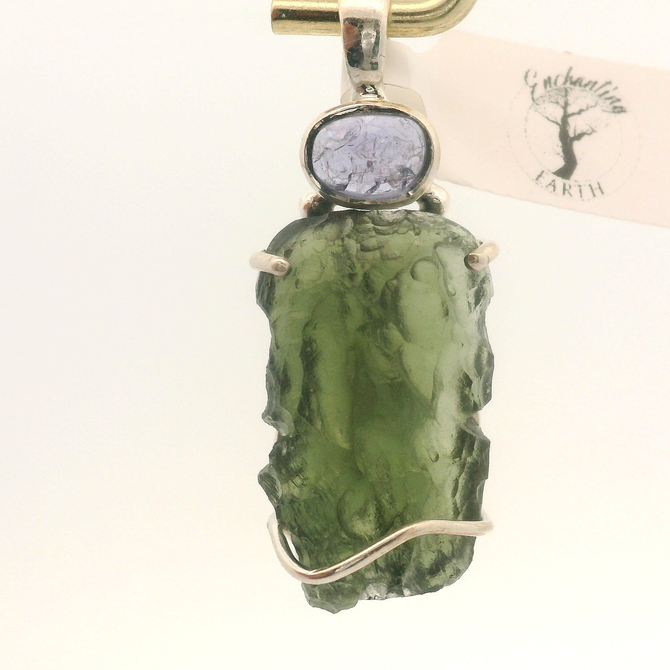 Moldavite Pendant .925 Silver for Manifesting Miracles