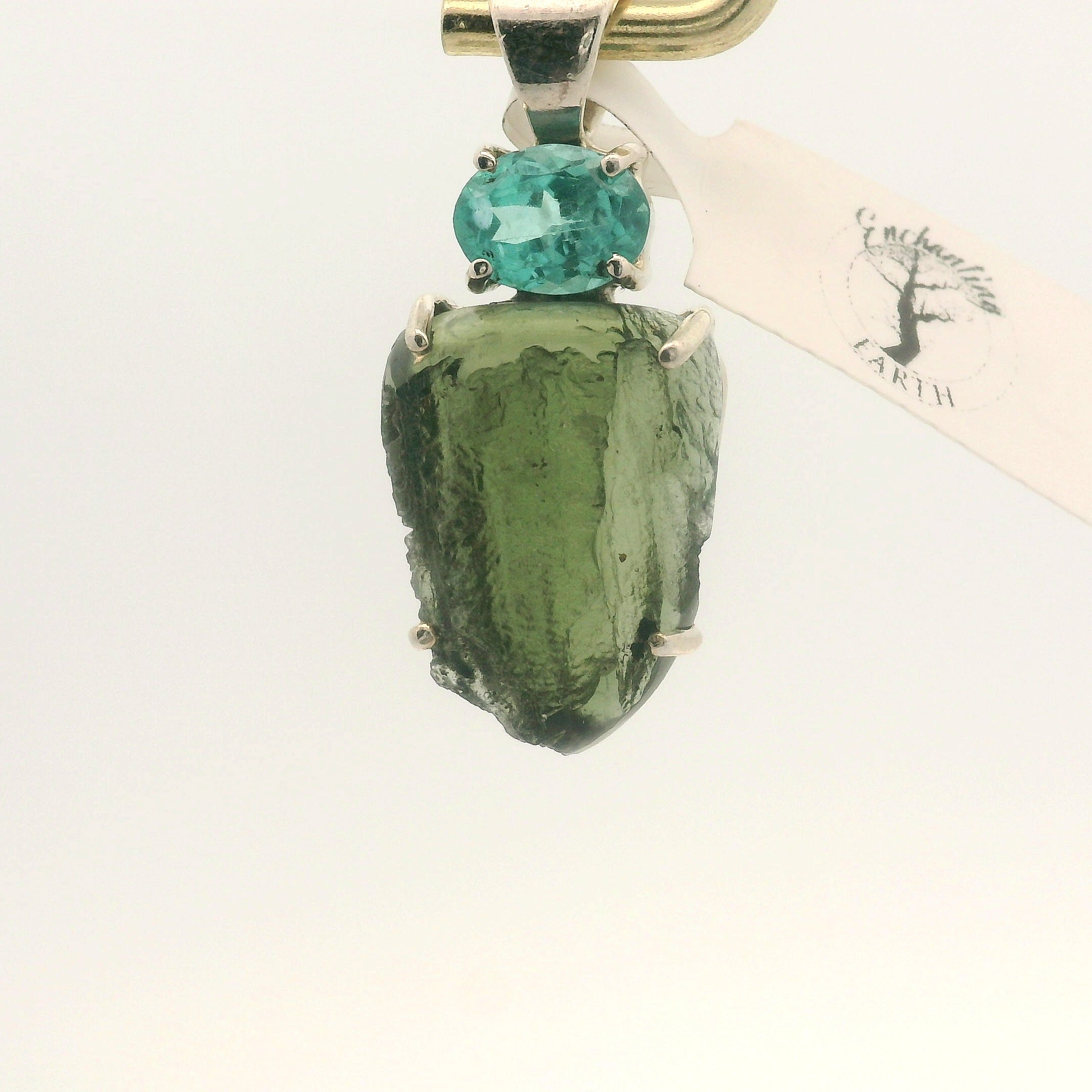 Moldavite Pendant .925 Silver for Manifesting Miracles