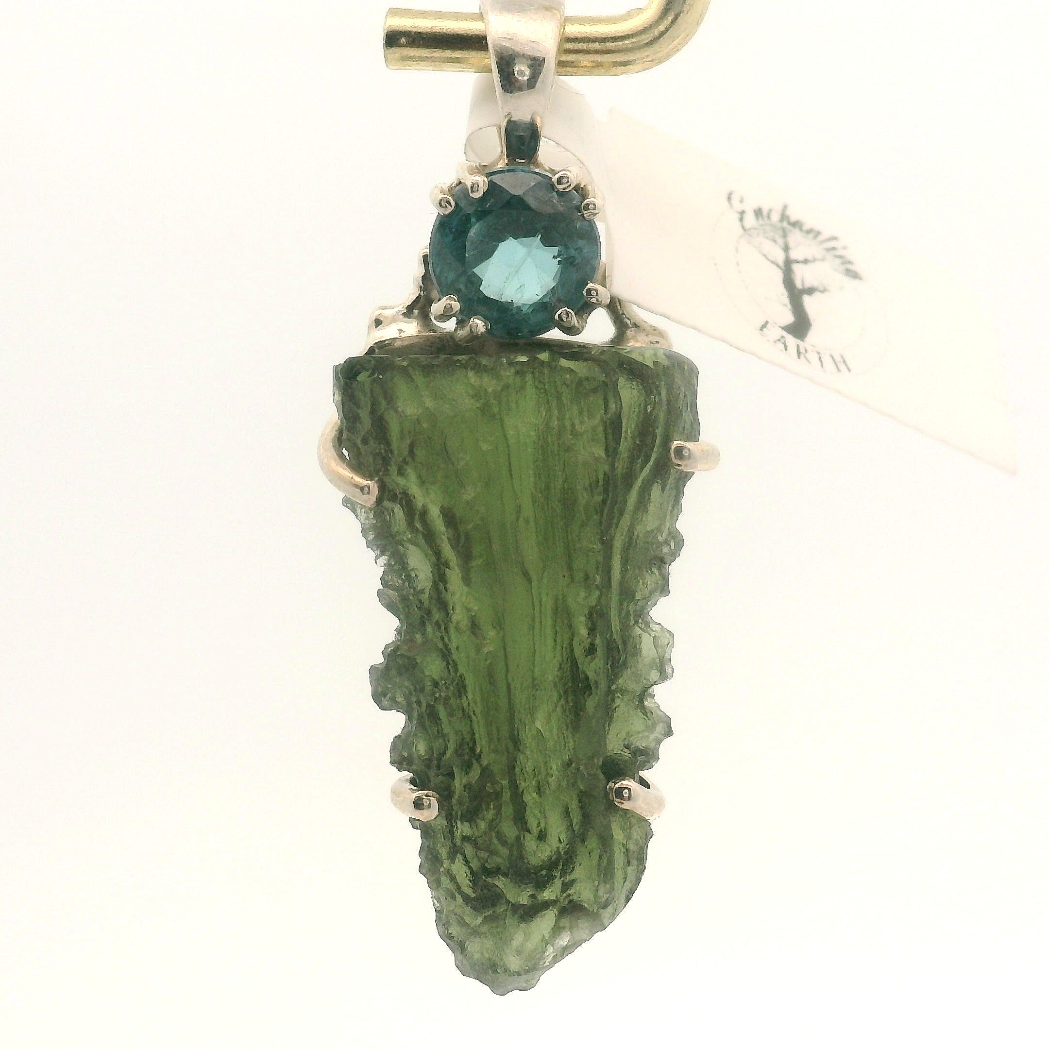 Moldavite Pendant .925 Silver for Manifesting Miracles