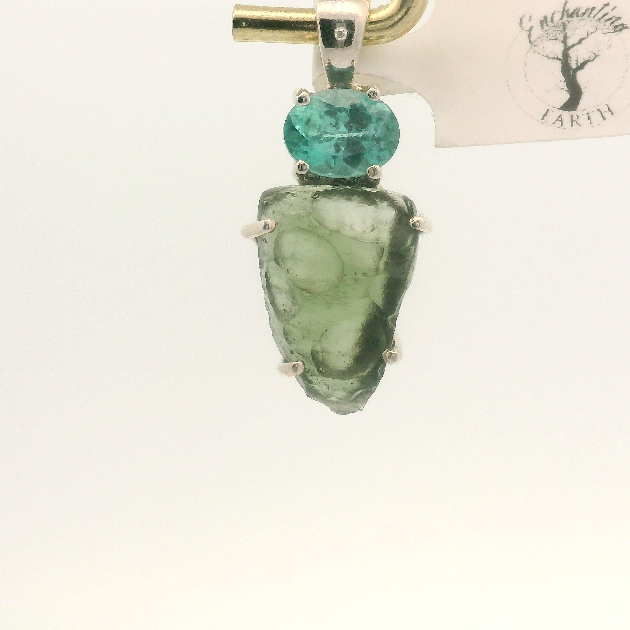 Moldavite Pendant .925 Silver for Manifesting Miracles