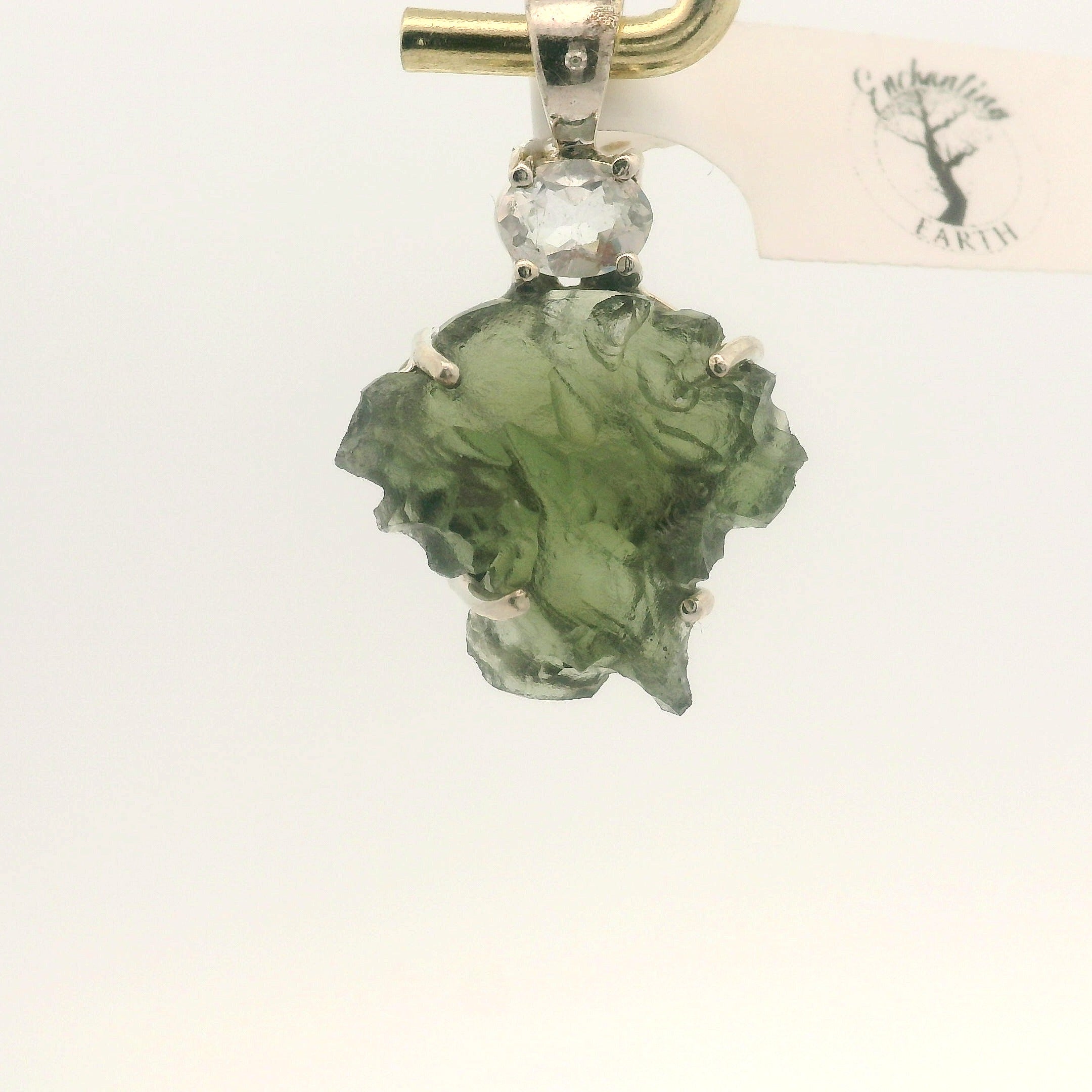 Moldavite Pendant .925 Silver for Manifesting Miracles