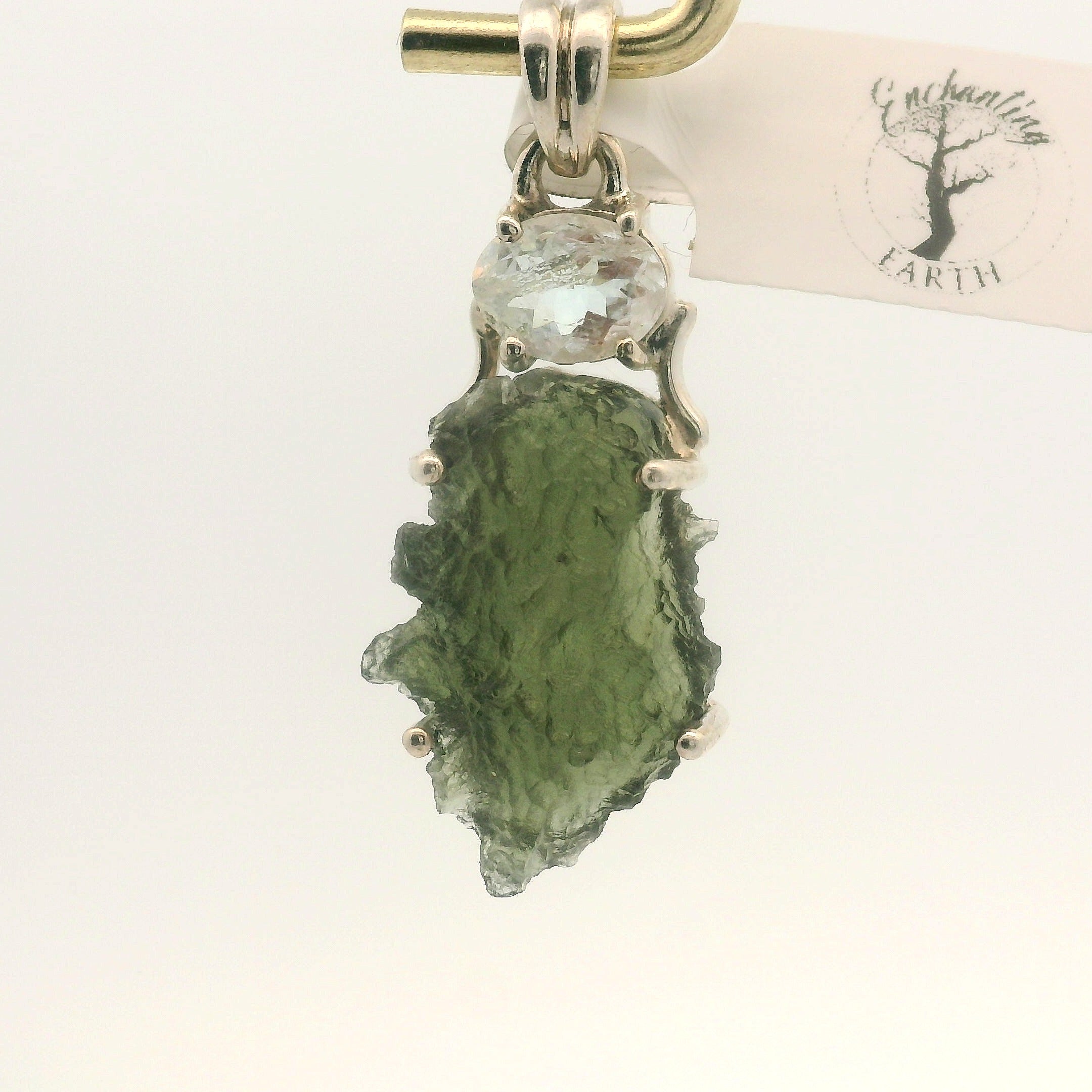 Moldavite Pendant .925 Silver for Manifesting Miracles