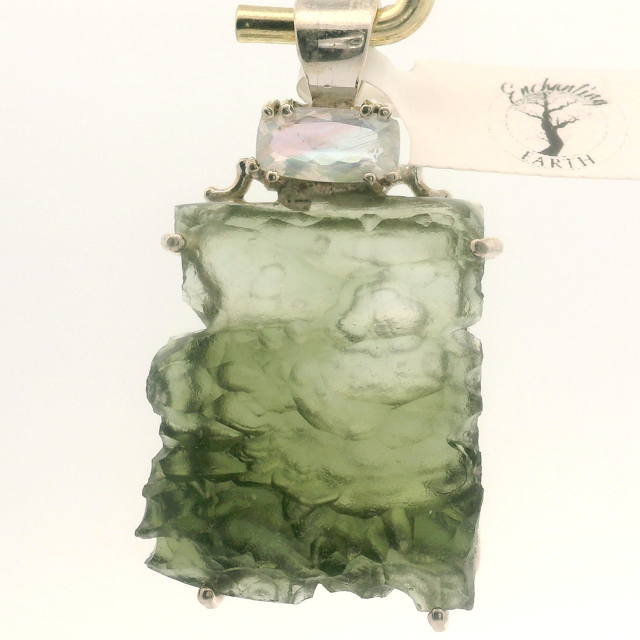 Moldavite Pendant .925 Silver for Manifesting Miracles