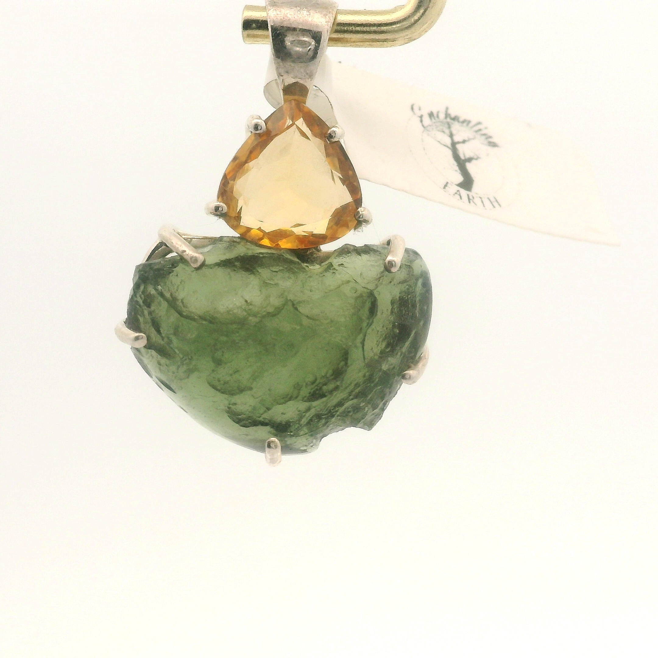 Moldavite Pendant .925 Silver for Manifesting Miracles