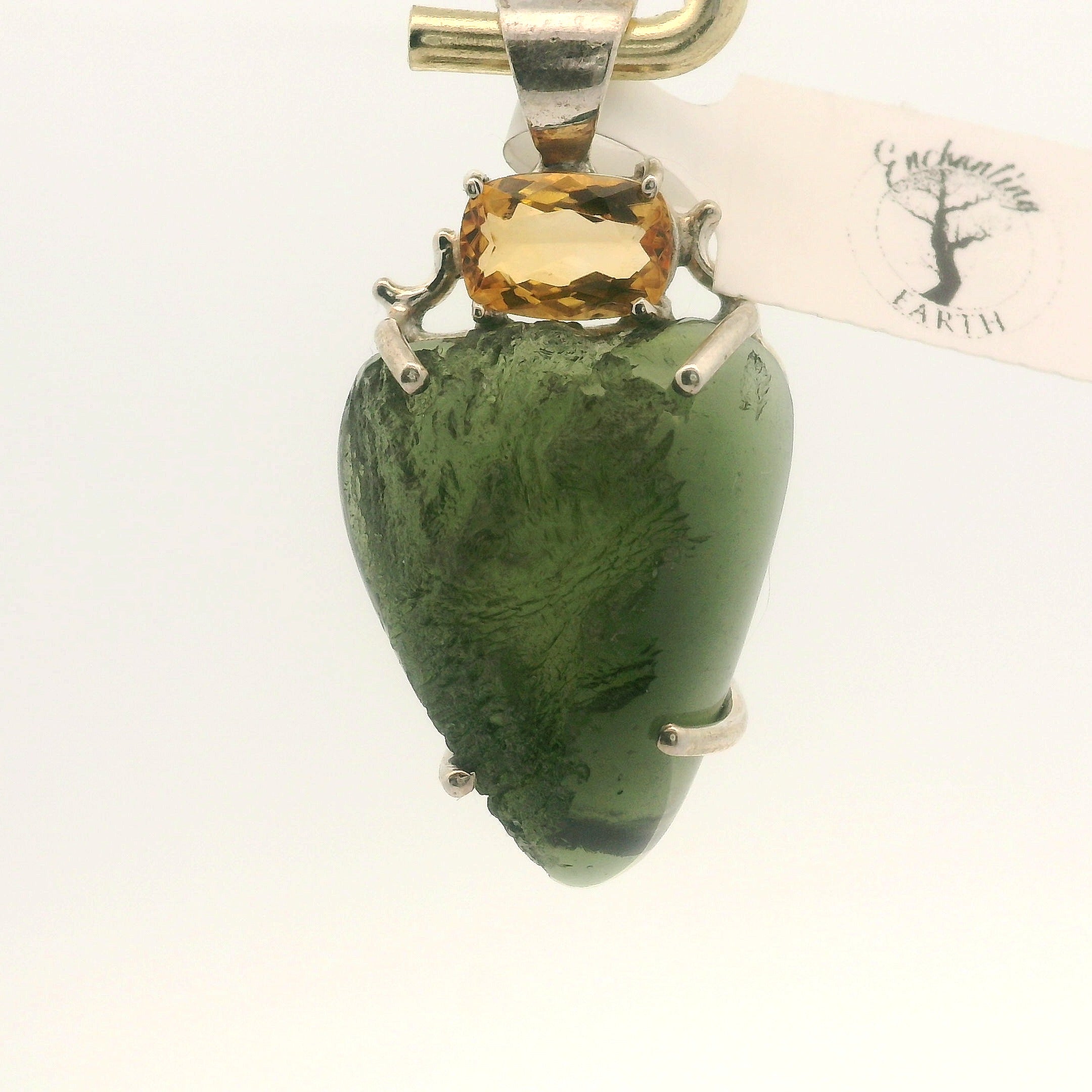 Moldavite Pendant .925 Silver for Manifesting Miracles