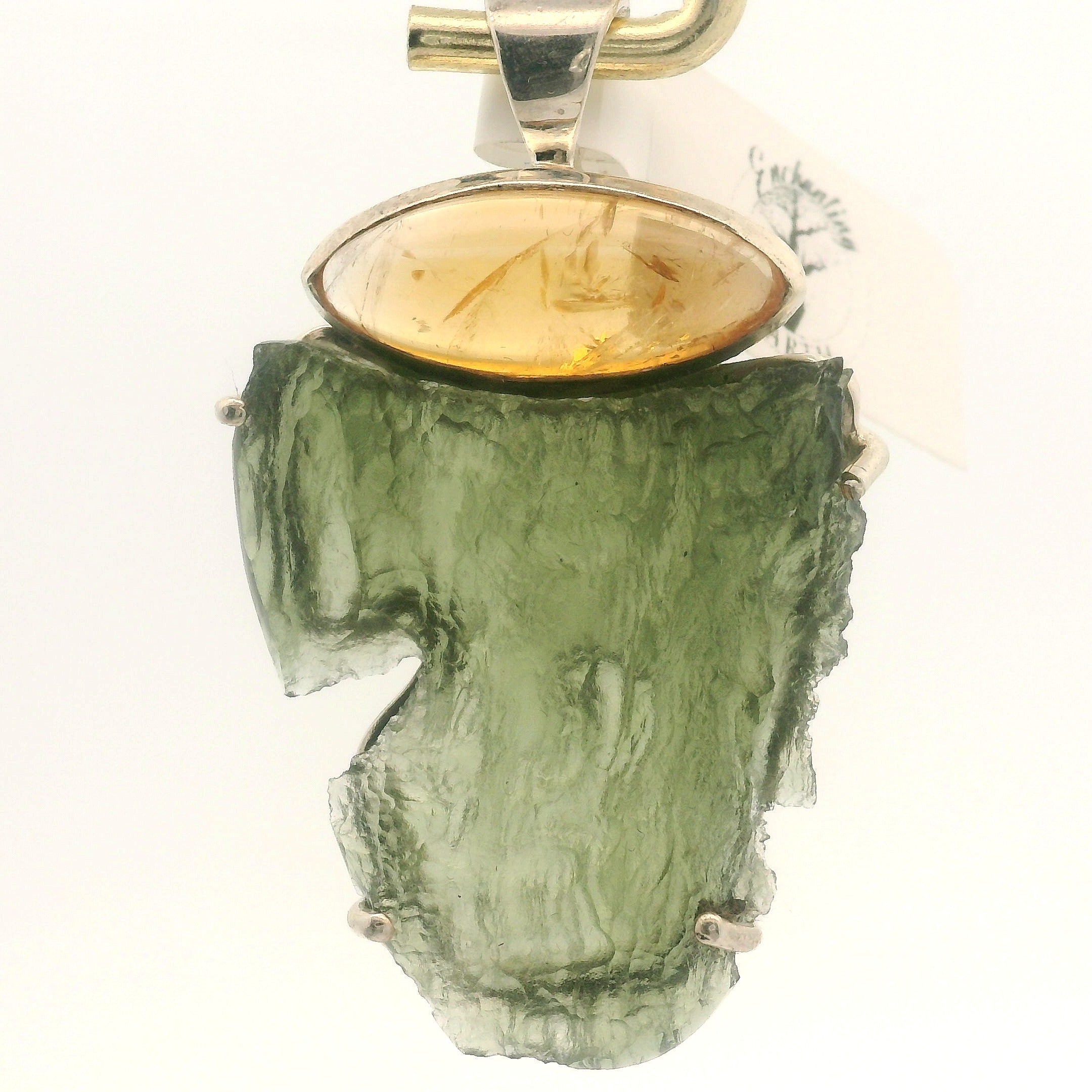 Moldavite Pendant .925 Silver for Manifesting Miracles