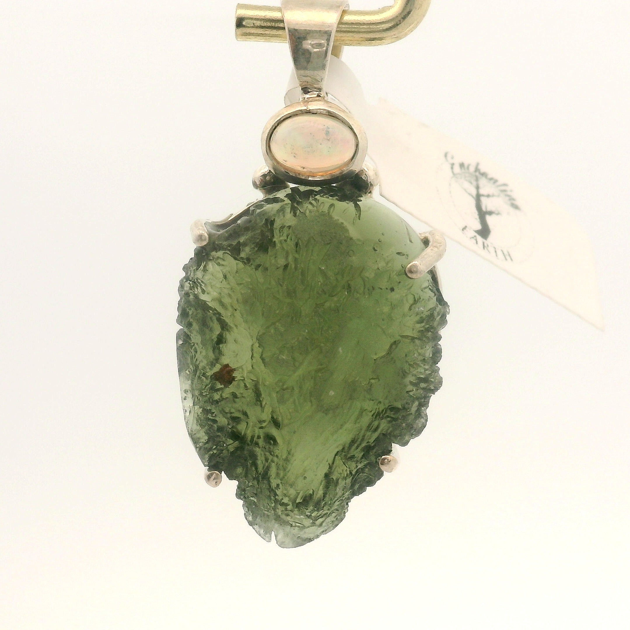 Moldavite Pendant .925 Silver for Manifesting Miracles