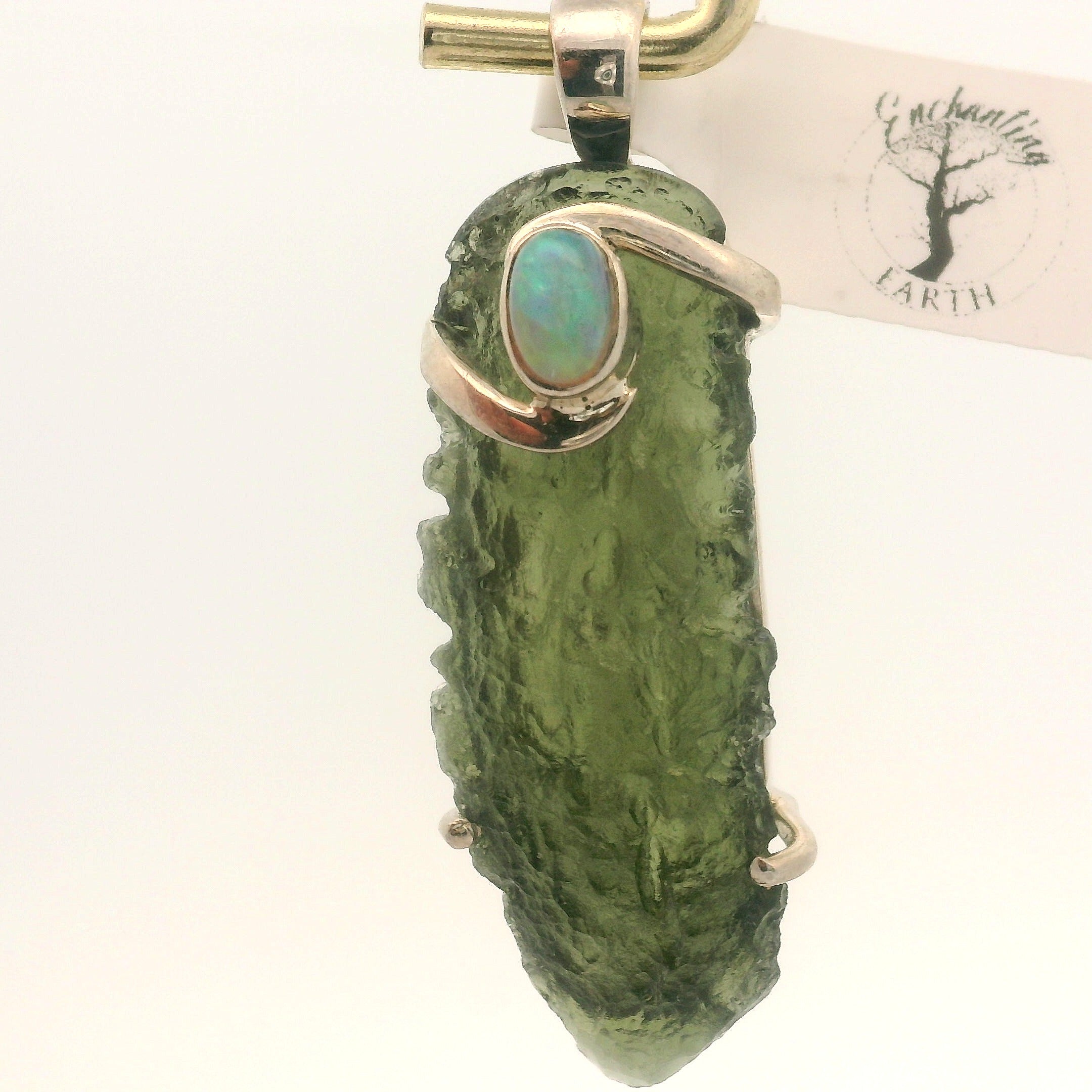 Moldavite Pendant .925 Silver for Manifesting Miracles