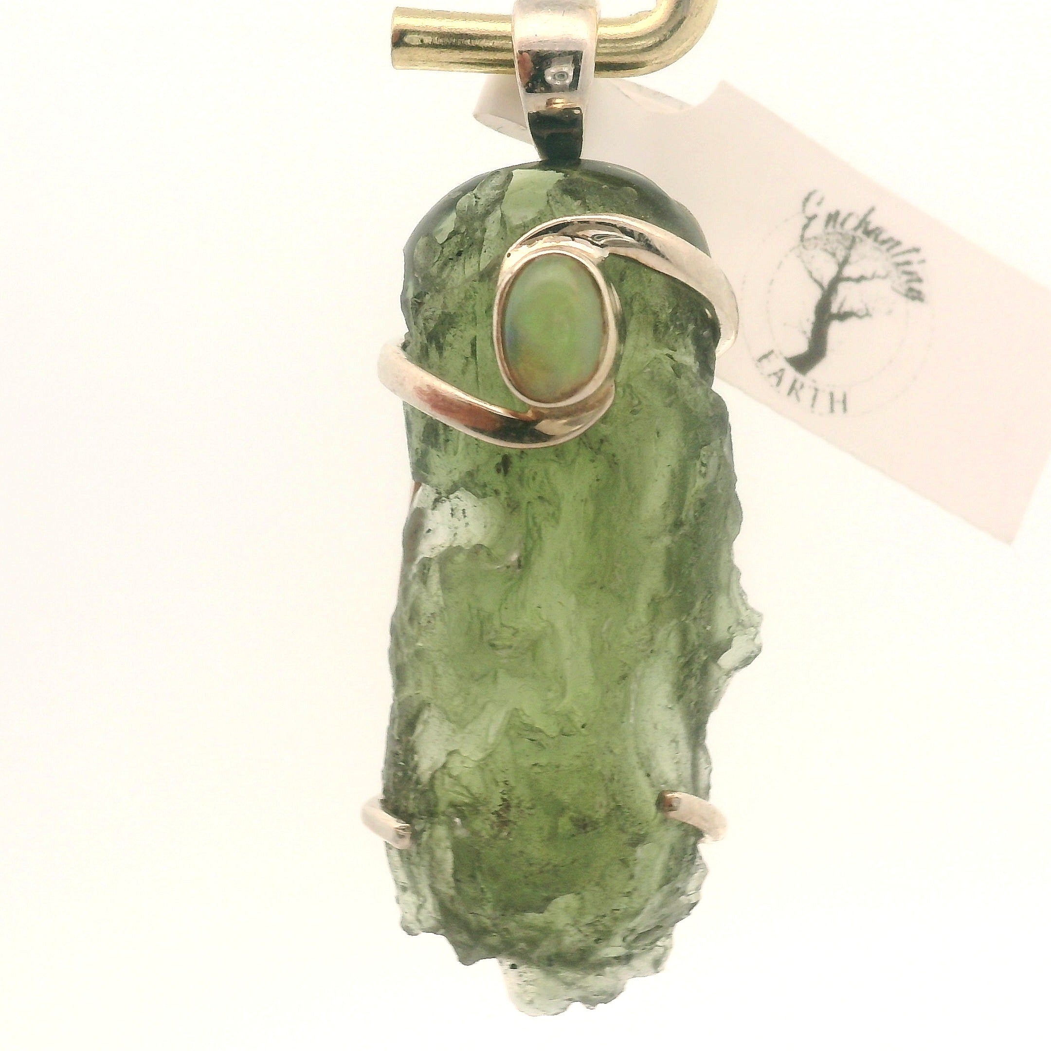 Moldavite Pendant .925 Silver for Manifesting Miracles