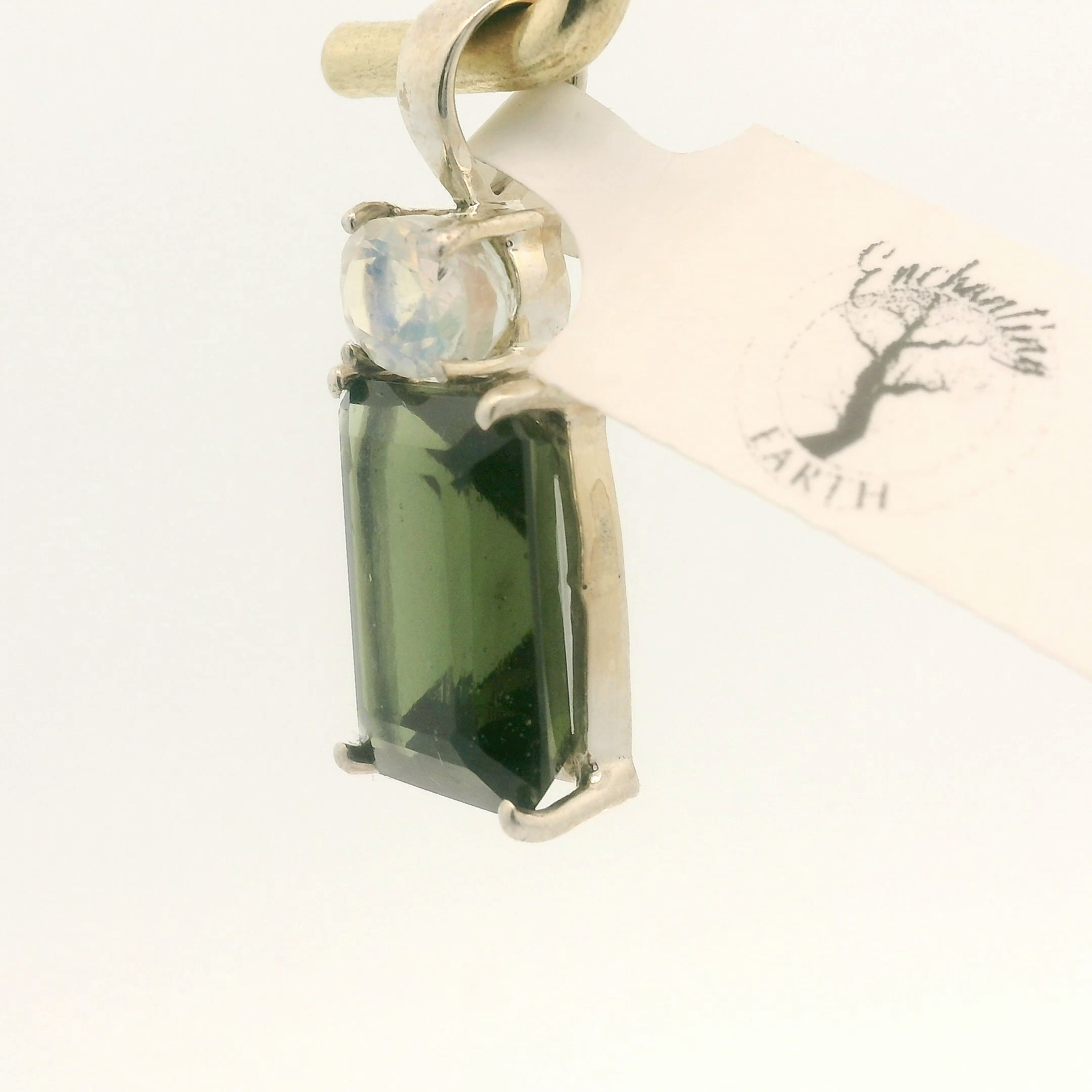 Moldavite Faceted .925 Silver for Manifesting Miracles